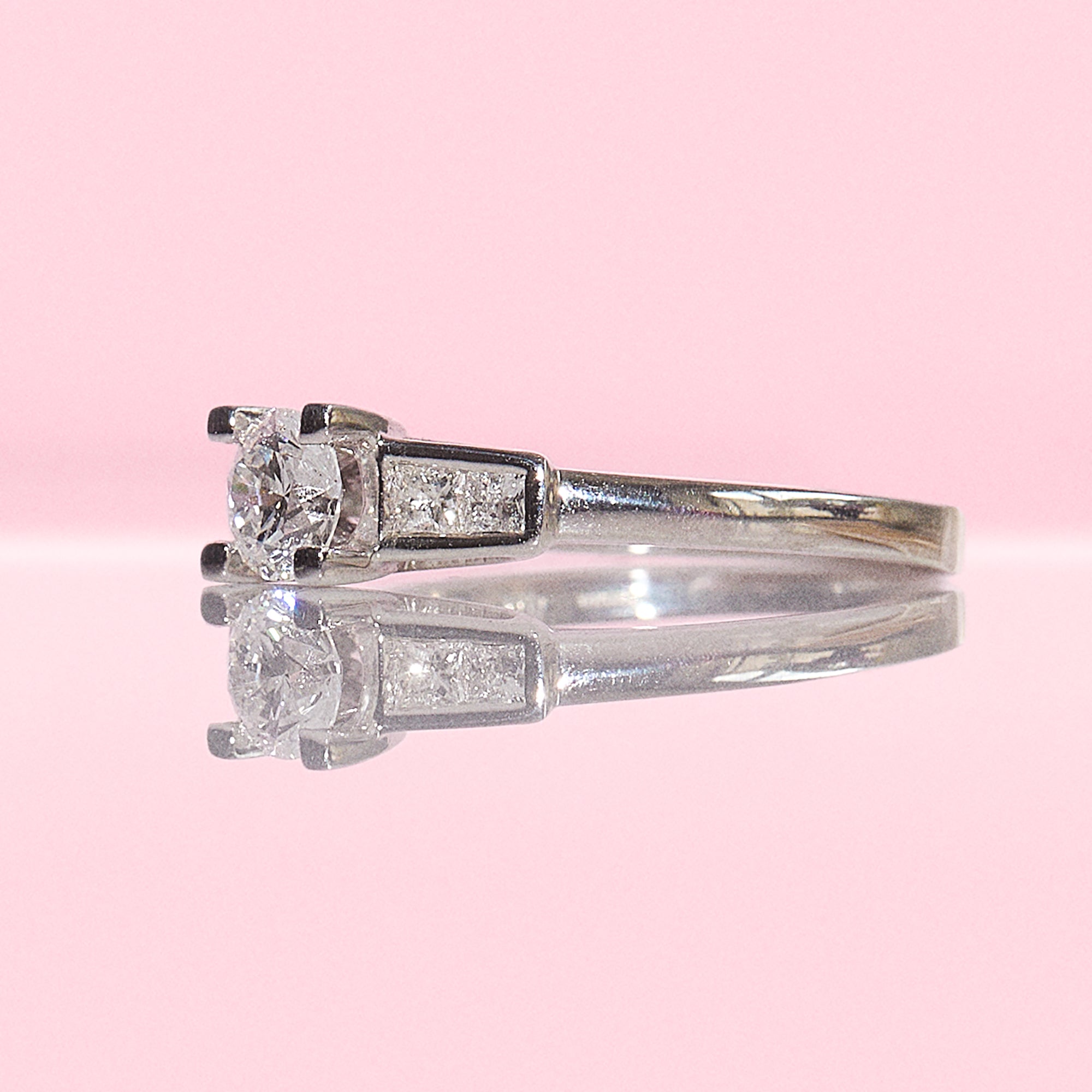 Platinum diamond five stone ring