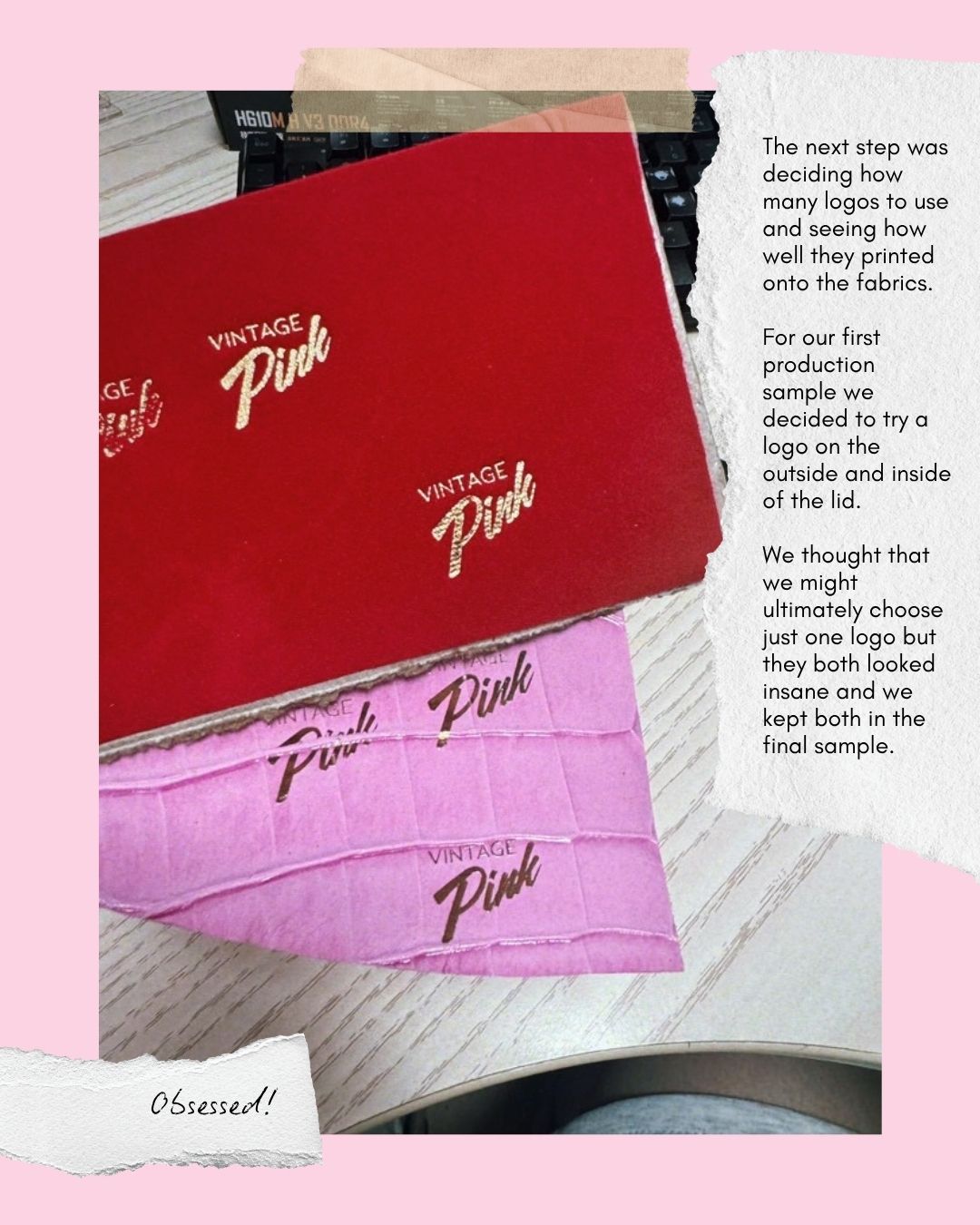 Heart-shaped pink faux croc and red velvet jewellery box