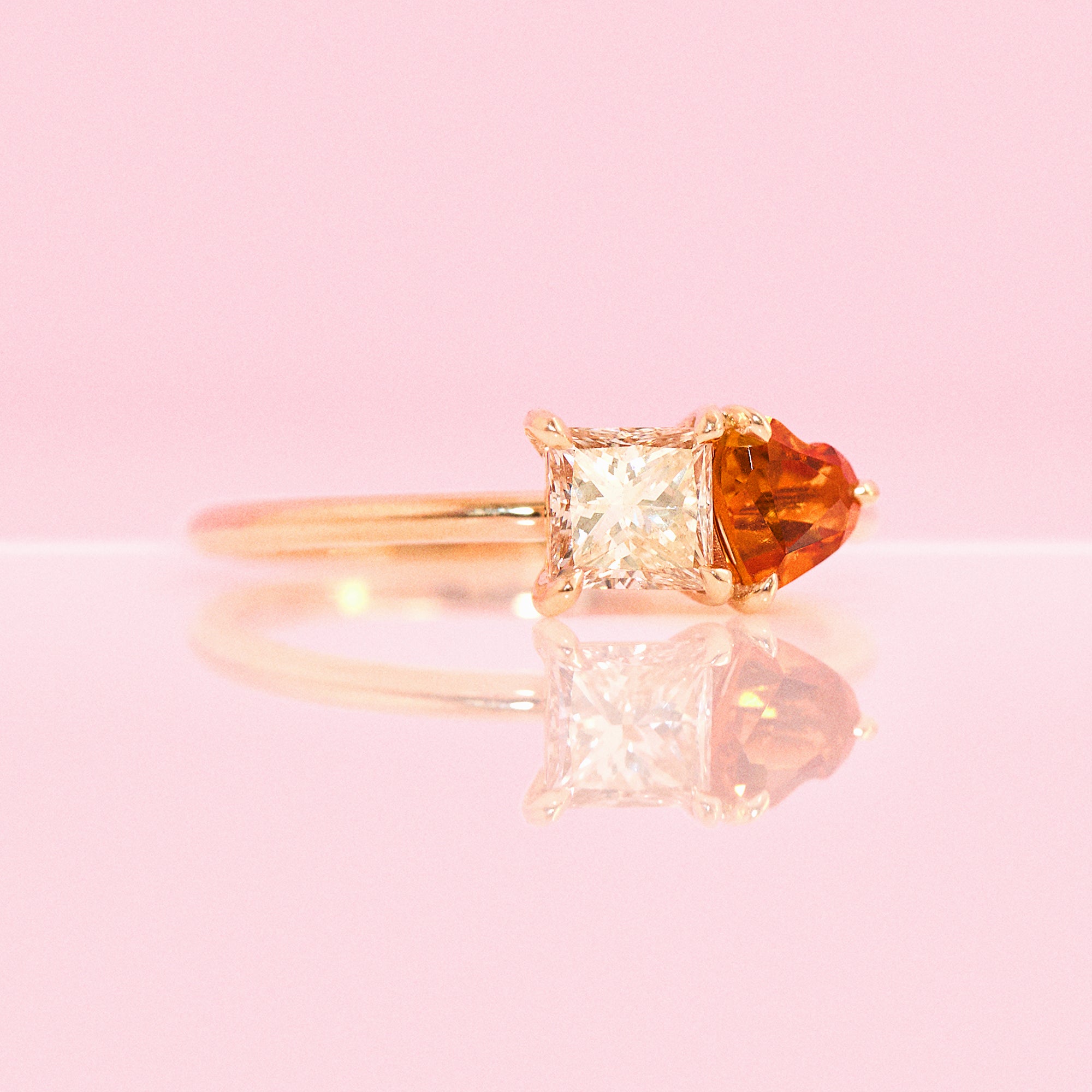 18ct gold ‘toi et moi’ citrine and diamond ring (made to order)