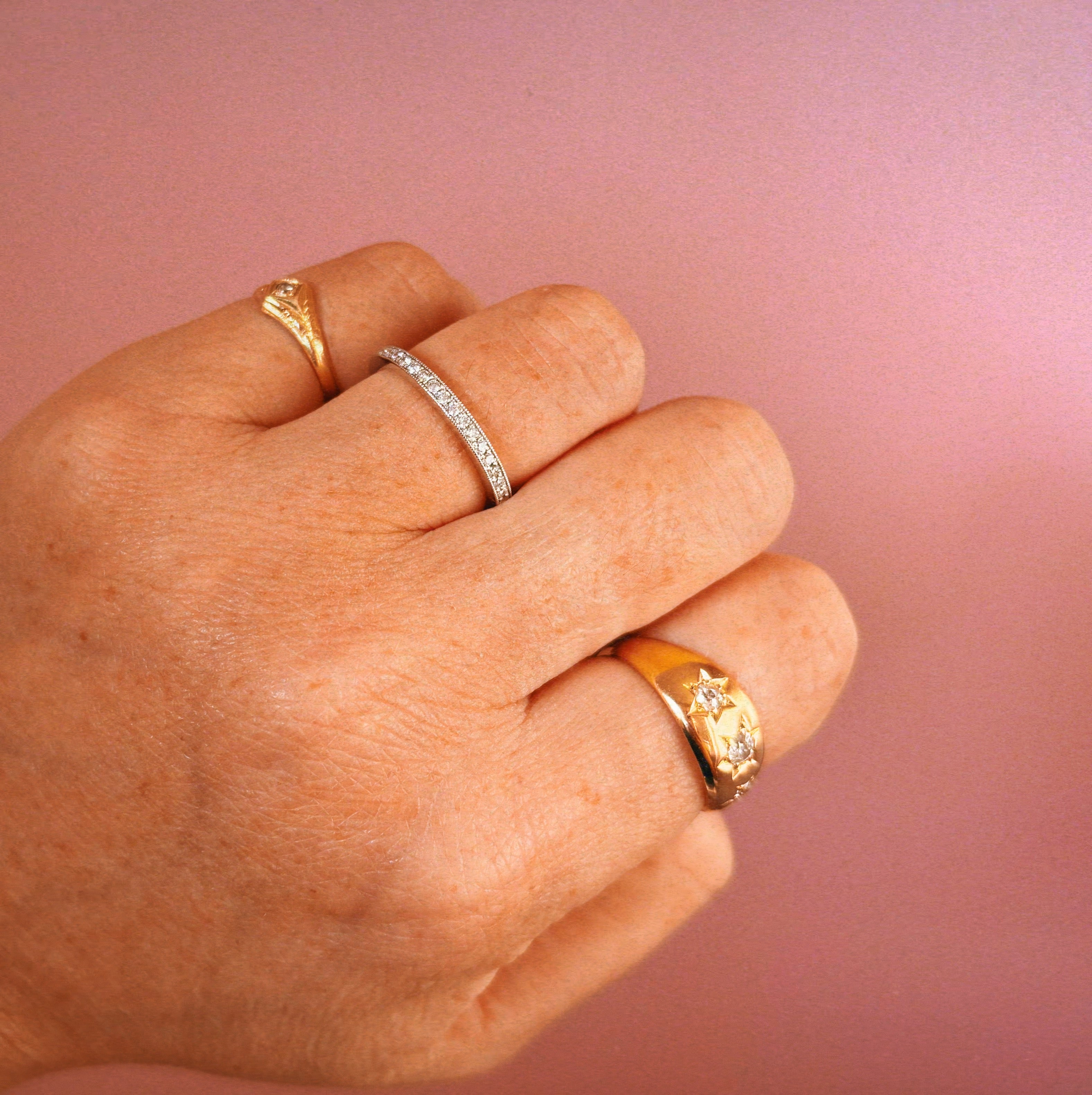 Platinum 0.20ct diamond half-eternity ring