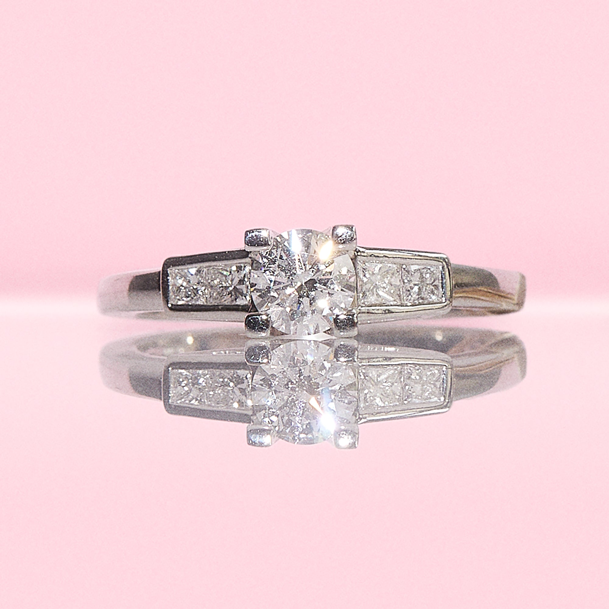 Platinum diamond five stone ring