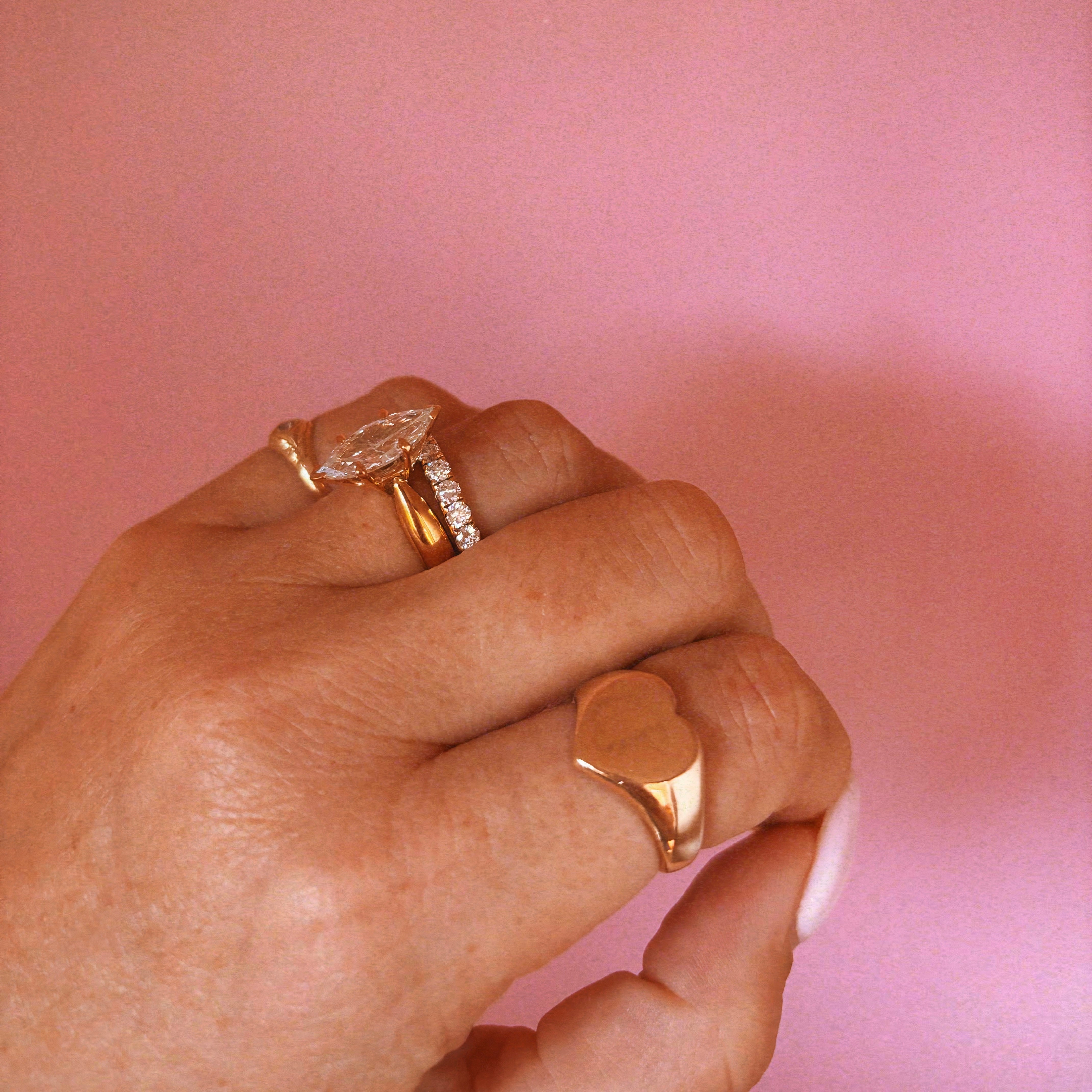 14ct gold 1.76ct marquise cut diamond ring