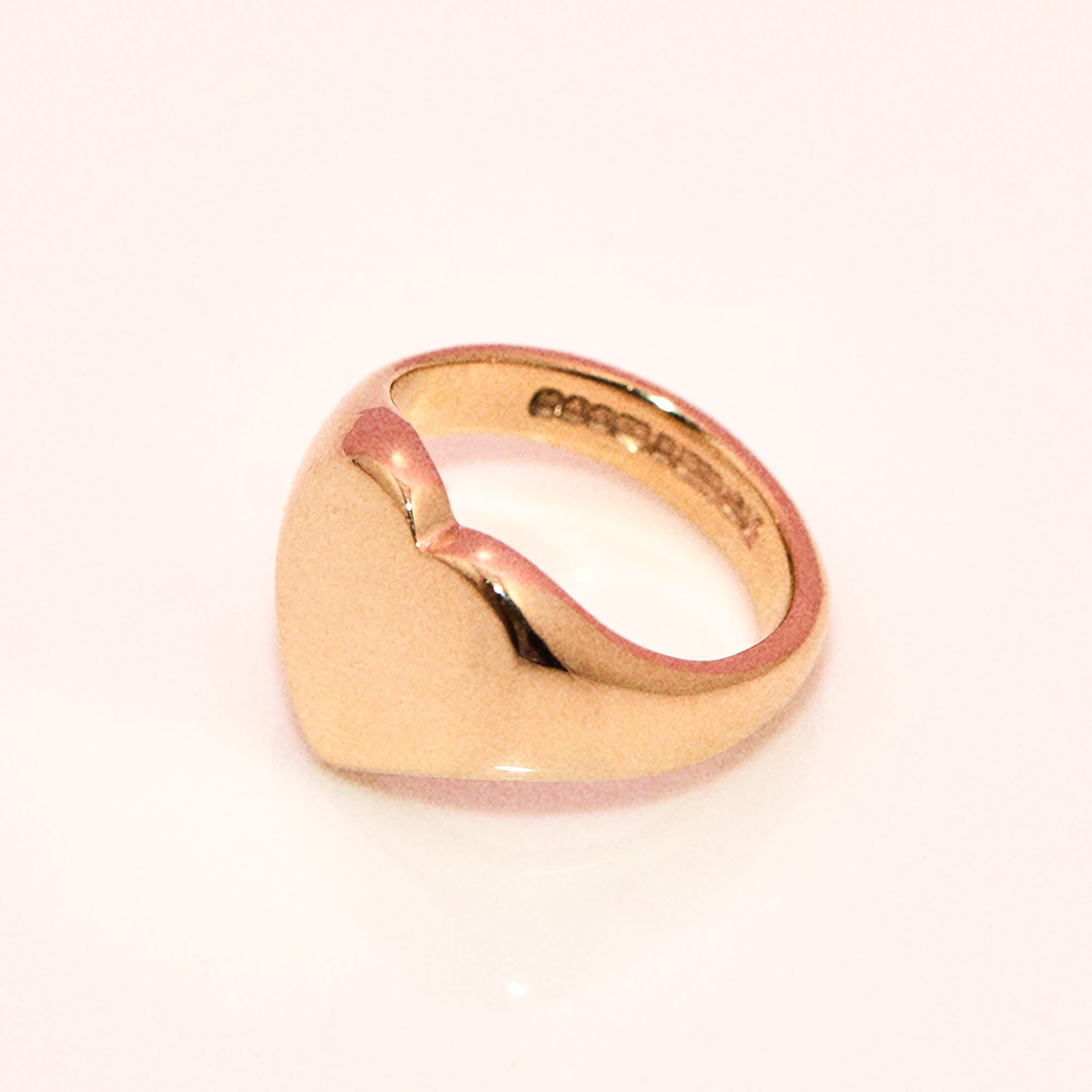 9ct gold heart shaped heavy signet ring from 1960 (made to order)