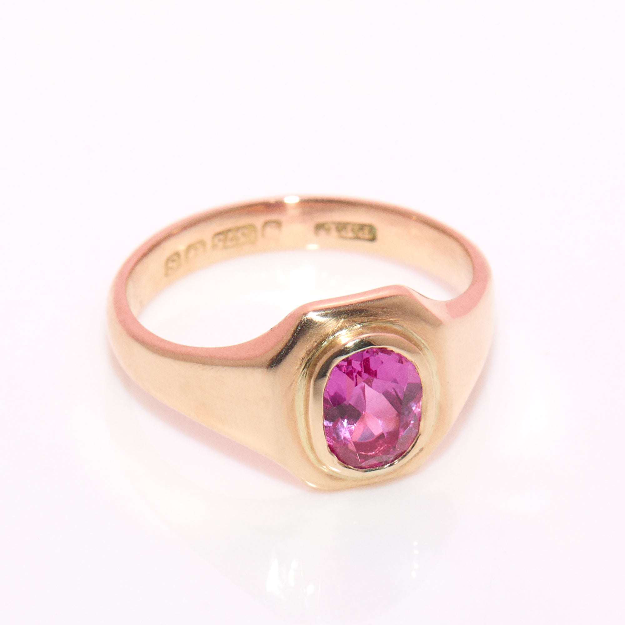 9ct gold pink topaz antique ring from 1917