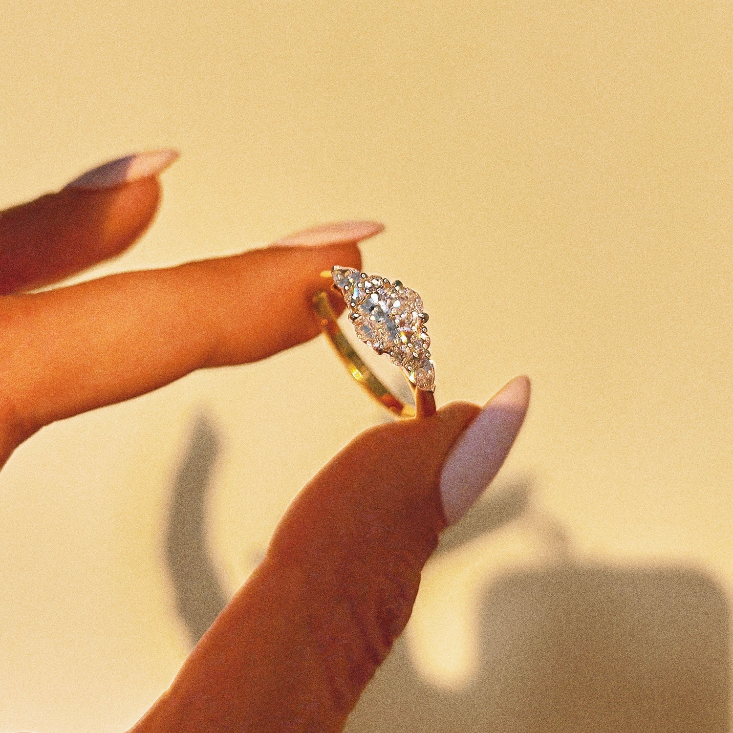 18ct gold diamond cluster ring with a 1ct centre stone (made to order)