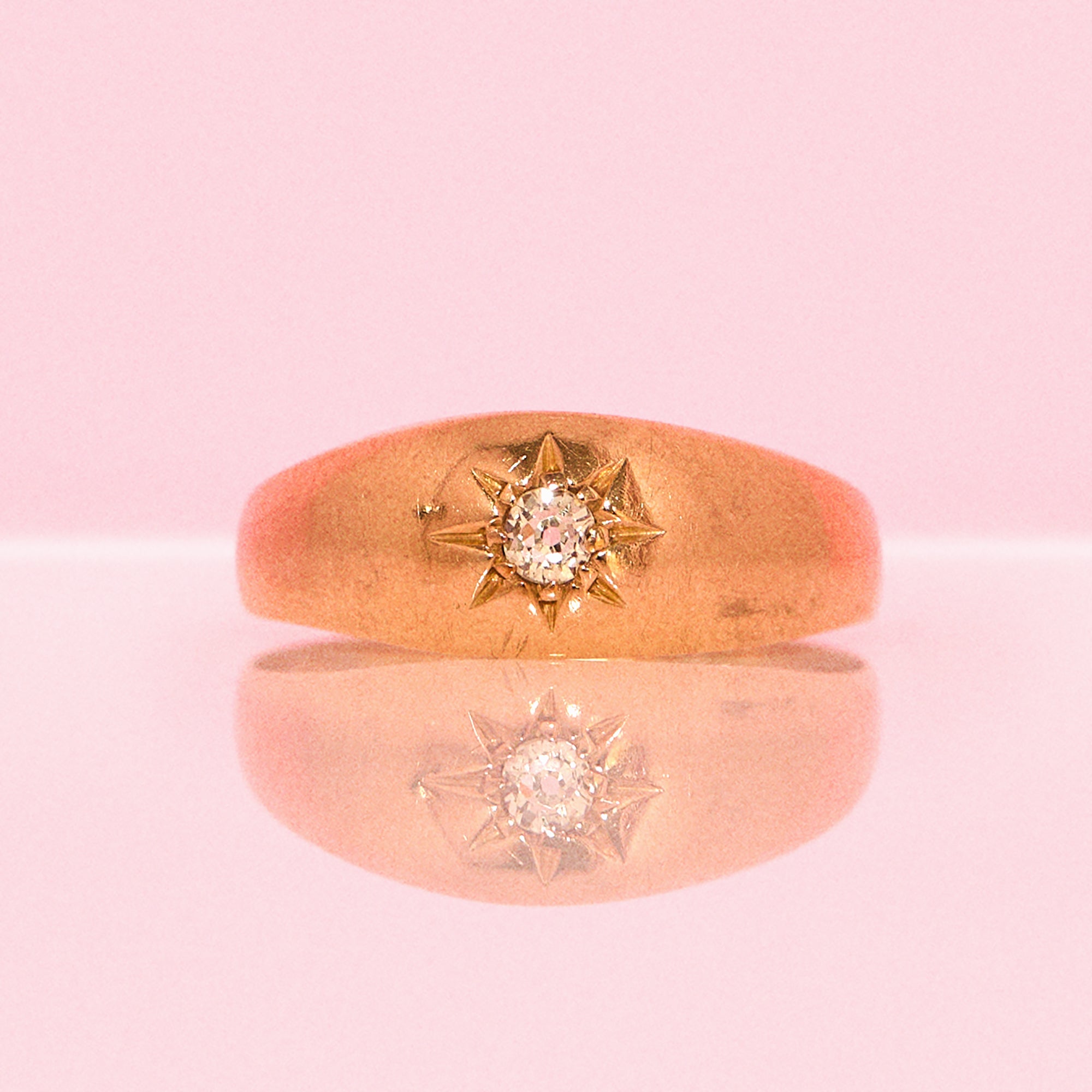 18ct gold diamond starburst gypsy ring from 1910