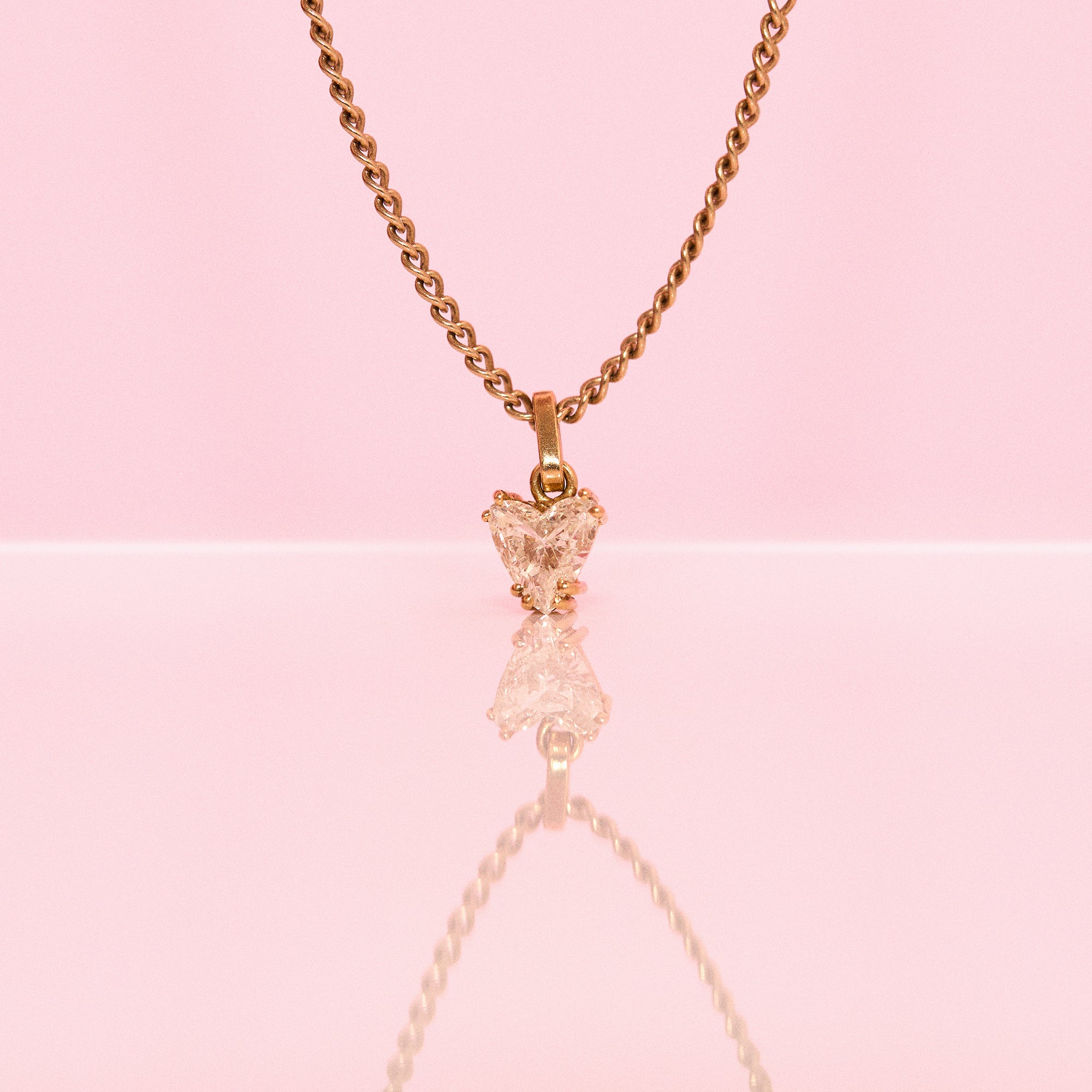 18ct gold 1.07ct heart-shaped diamond ring pendant conversion