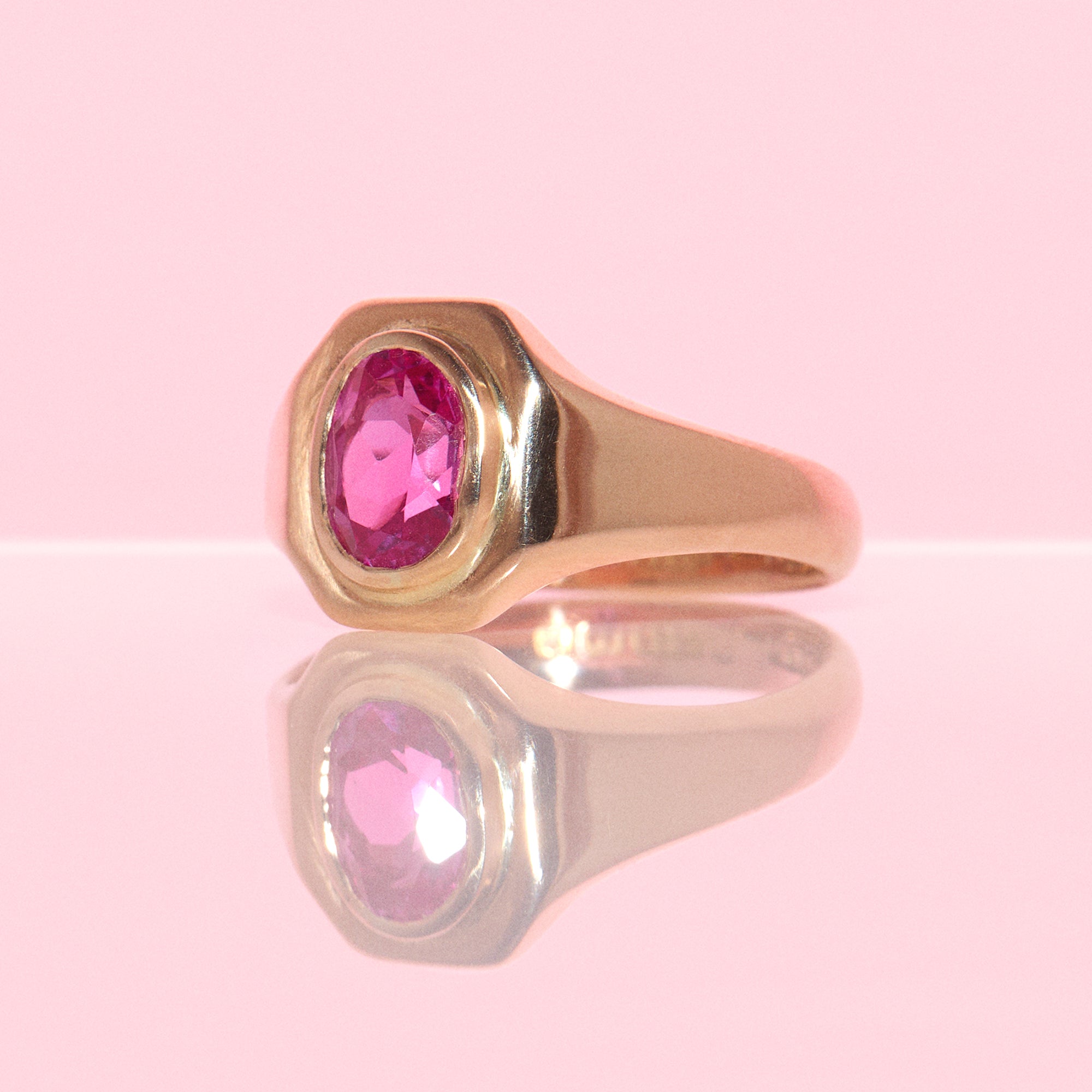 9ct gold pink topaz antique ring from 1917
