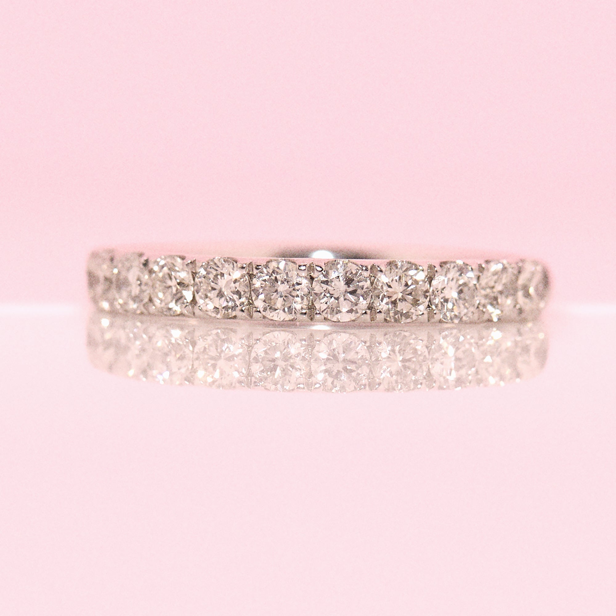Platinum 0.75ct diamond half-eternity ring