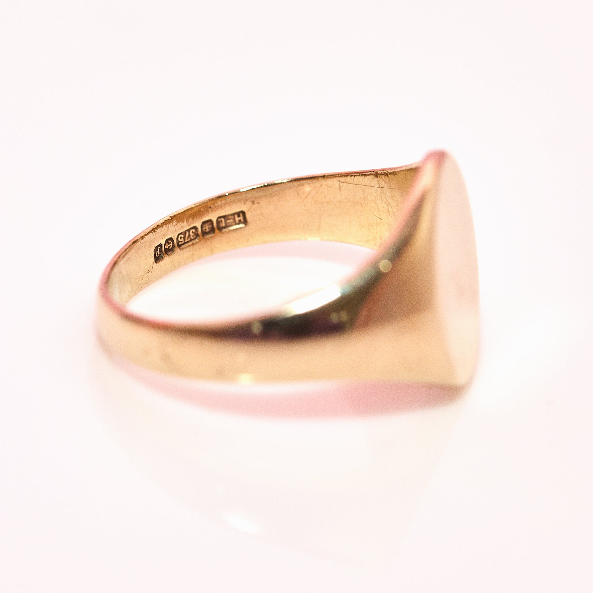 9ct gold oval vintage signet ring with letter engraving (made to order)