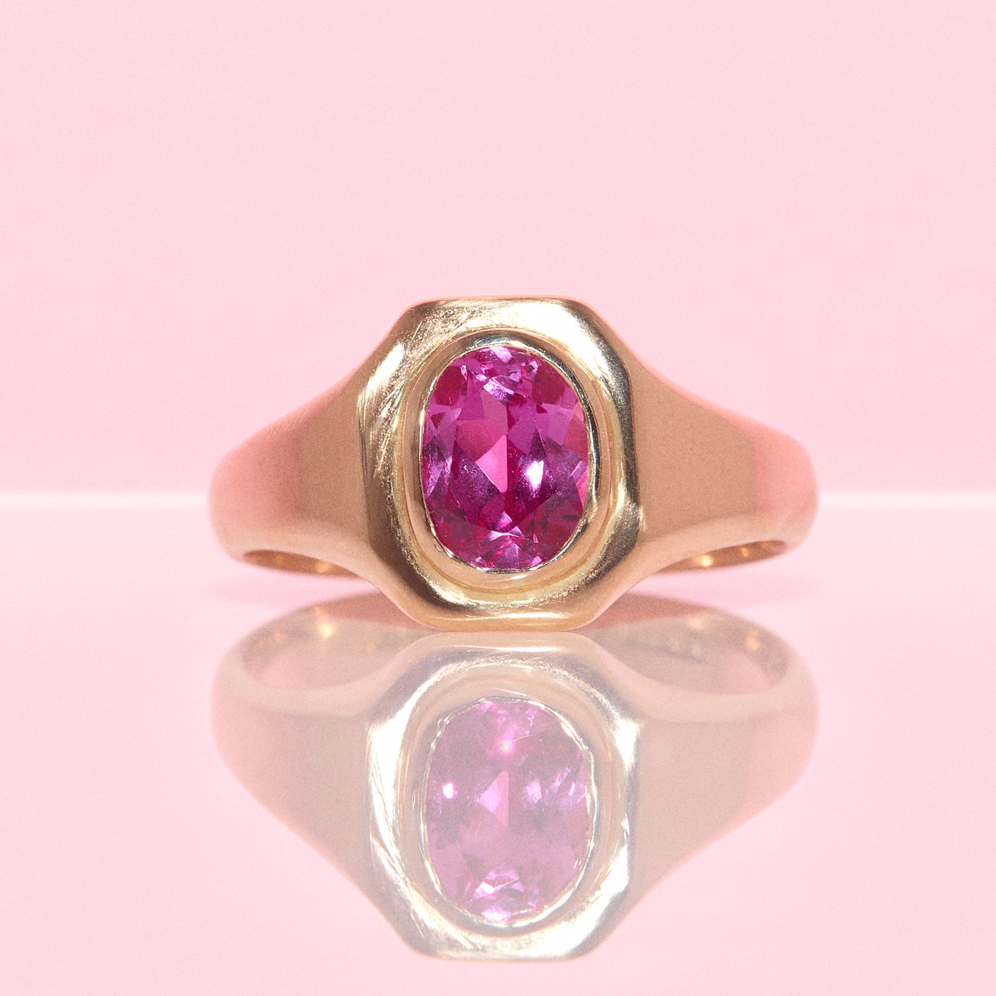 9ct gold pink topaz antique ring from 1917