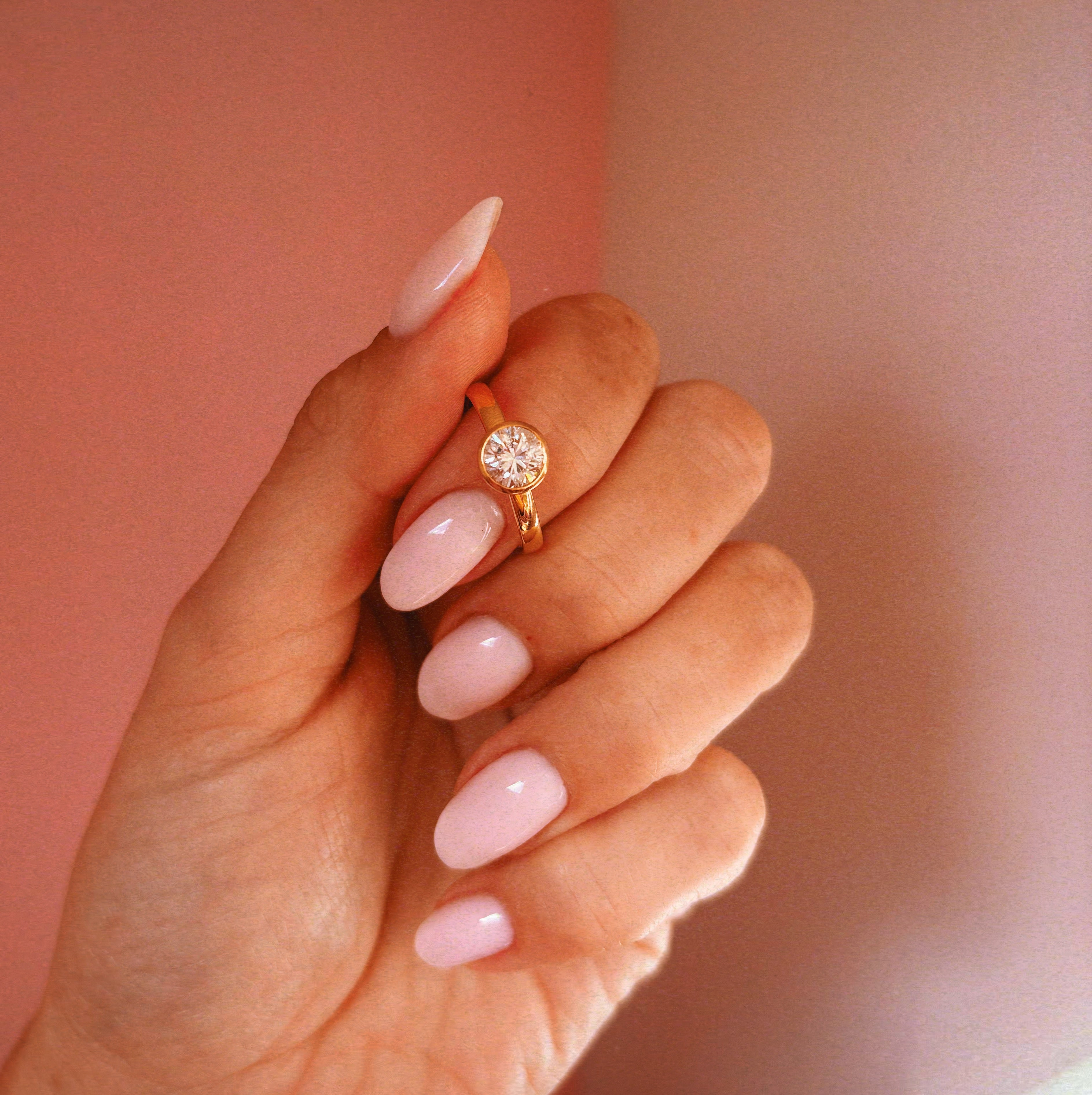 18ct gold bezel set round 1ct diamond ring (made to order)