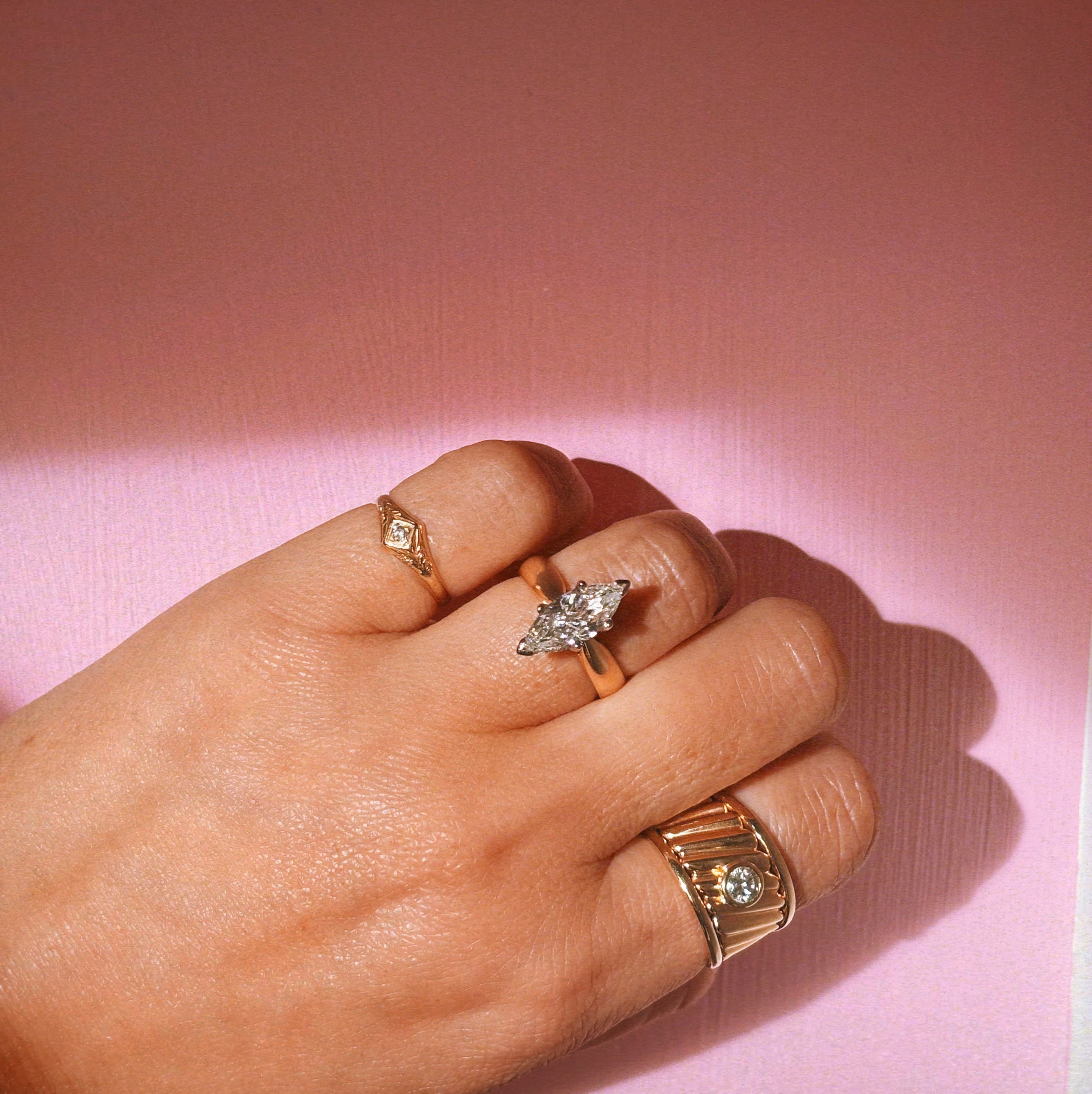 18ct gold 0.40ct diamond chunky ring