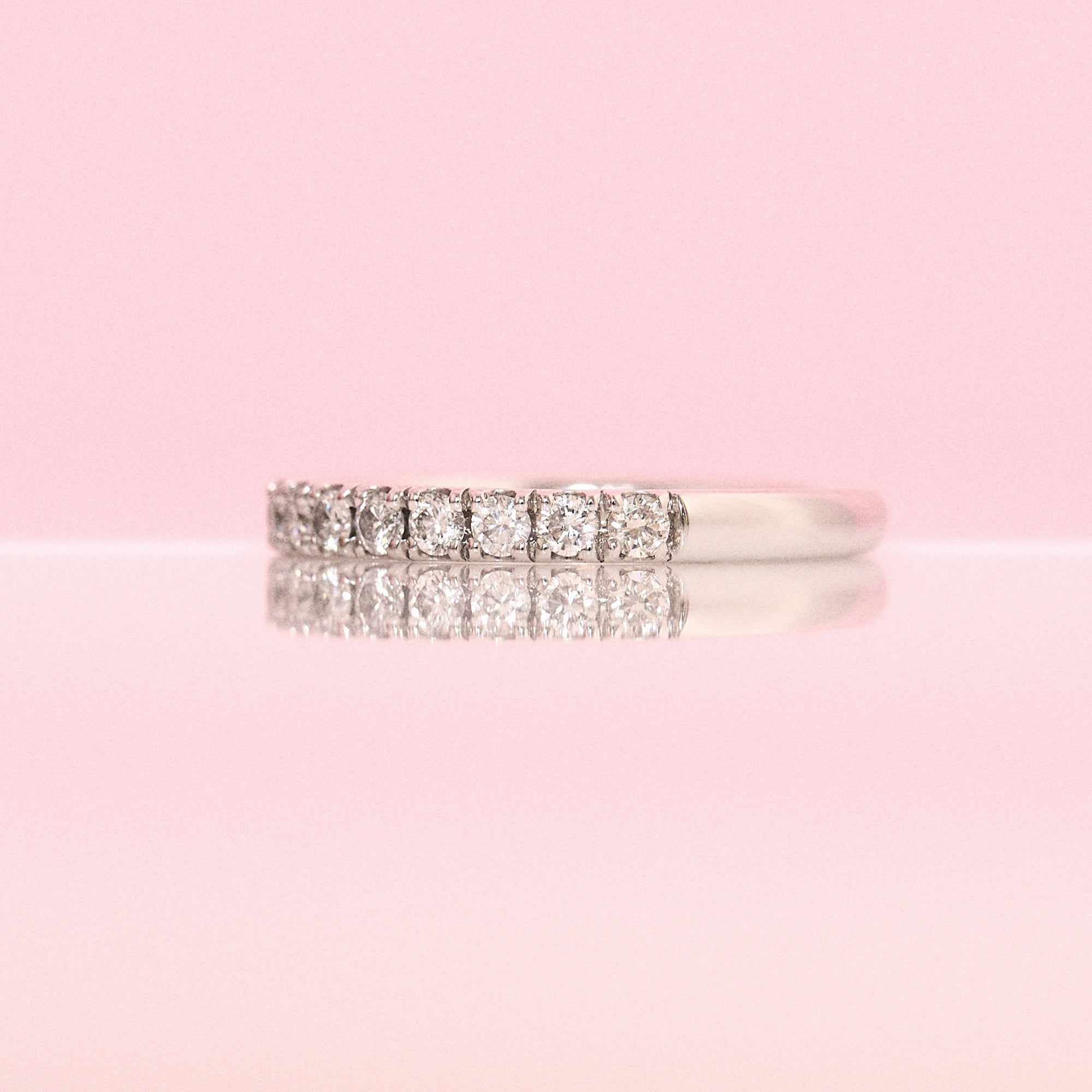 Platinum 0.45ct half-eternity diamond ring (made to order)