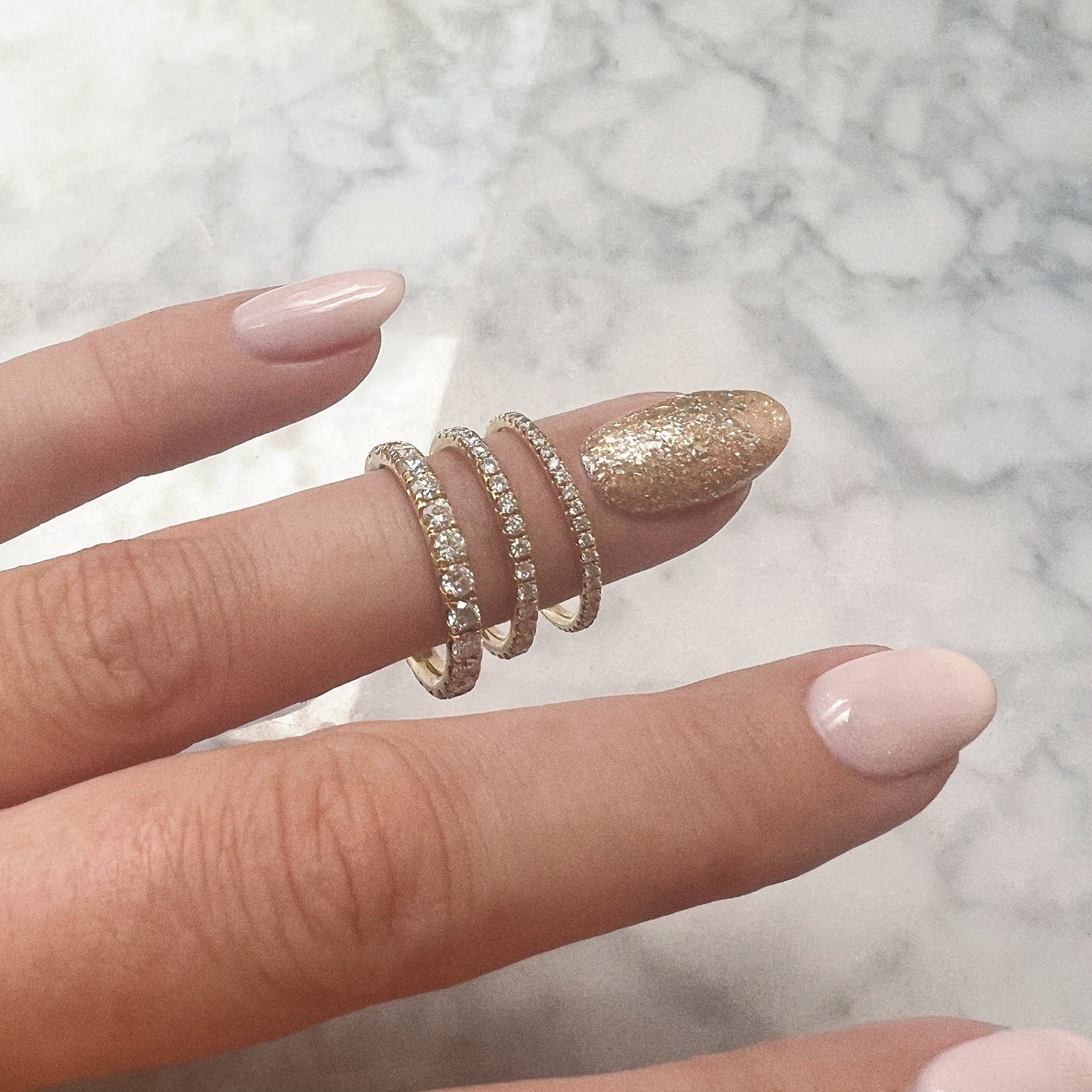 18ct gold 0.17ct diamond half-eternity ring (made to order)