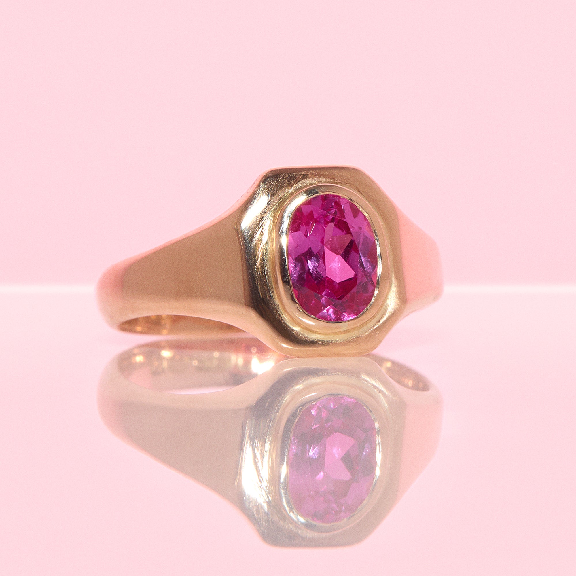 9ct gold pink topaz antique ring from 1917