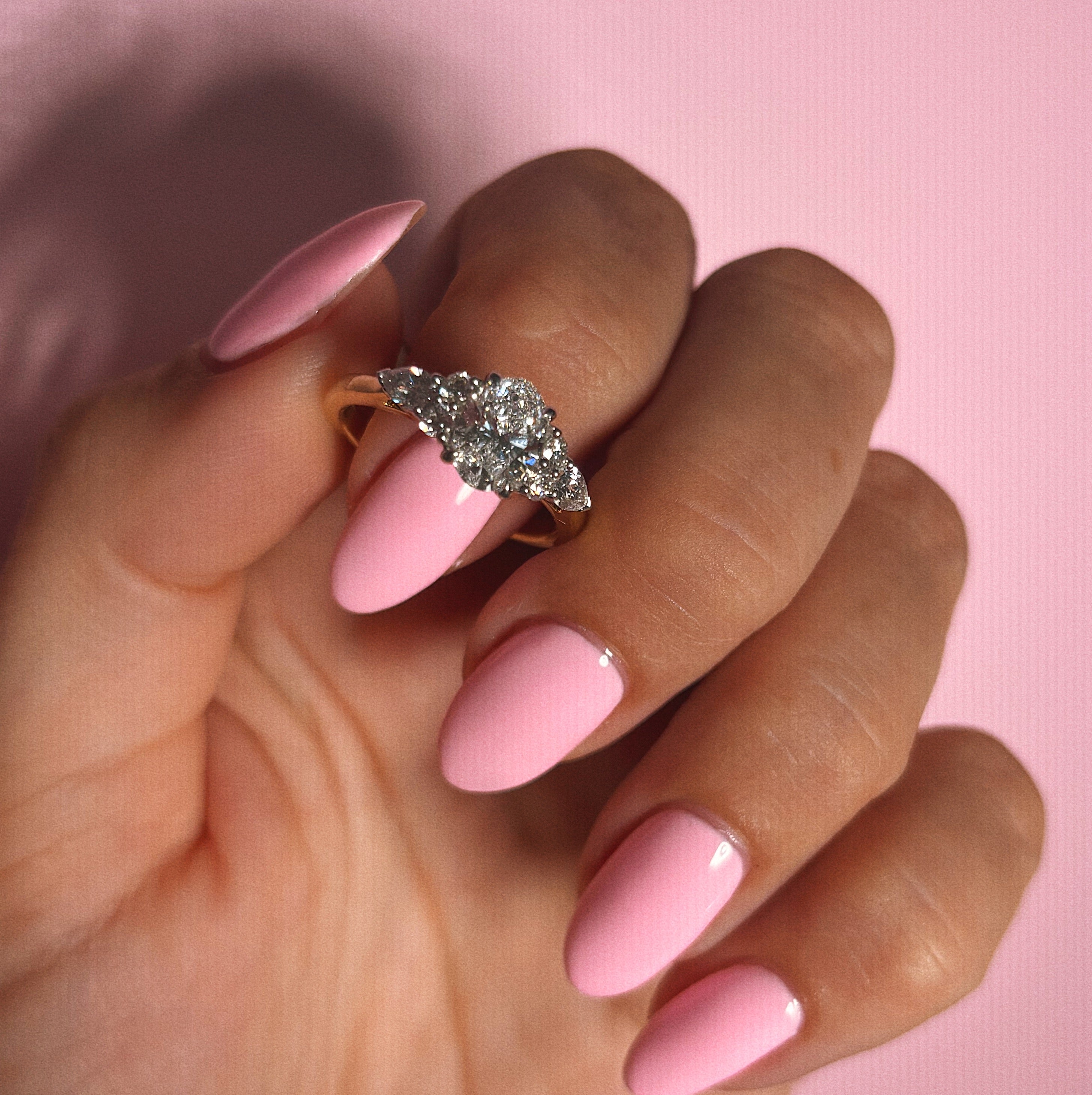 18ct gold diamond cluster ring with a 1ct centre stone (made to order)