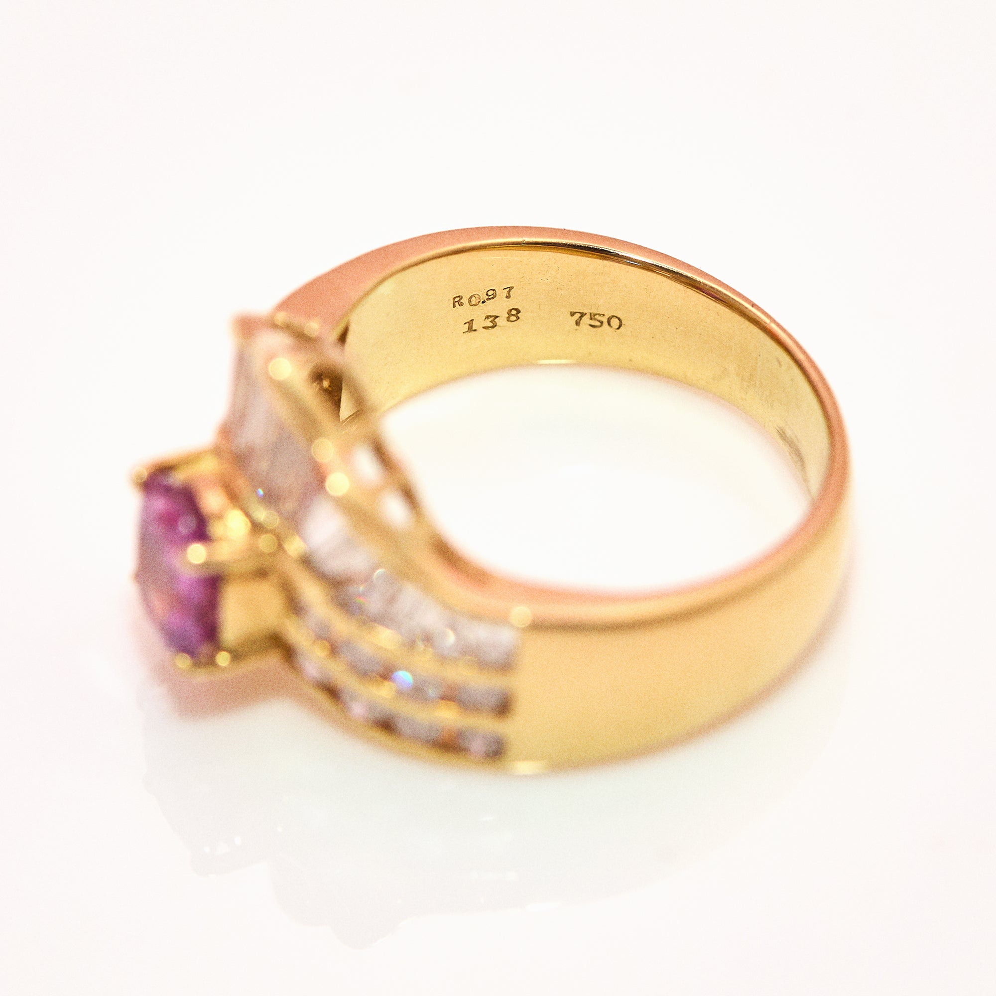 18ct gold 0.97ct ruby and diamond crown ring