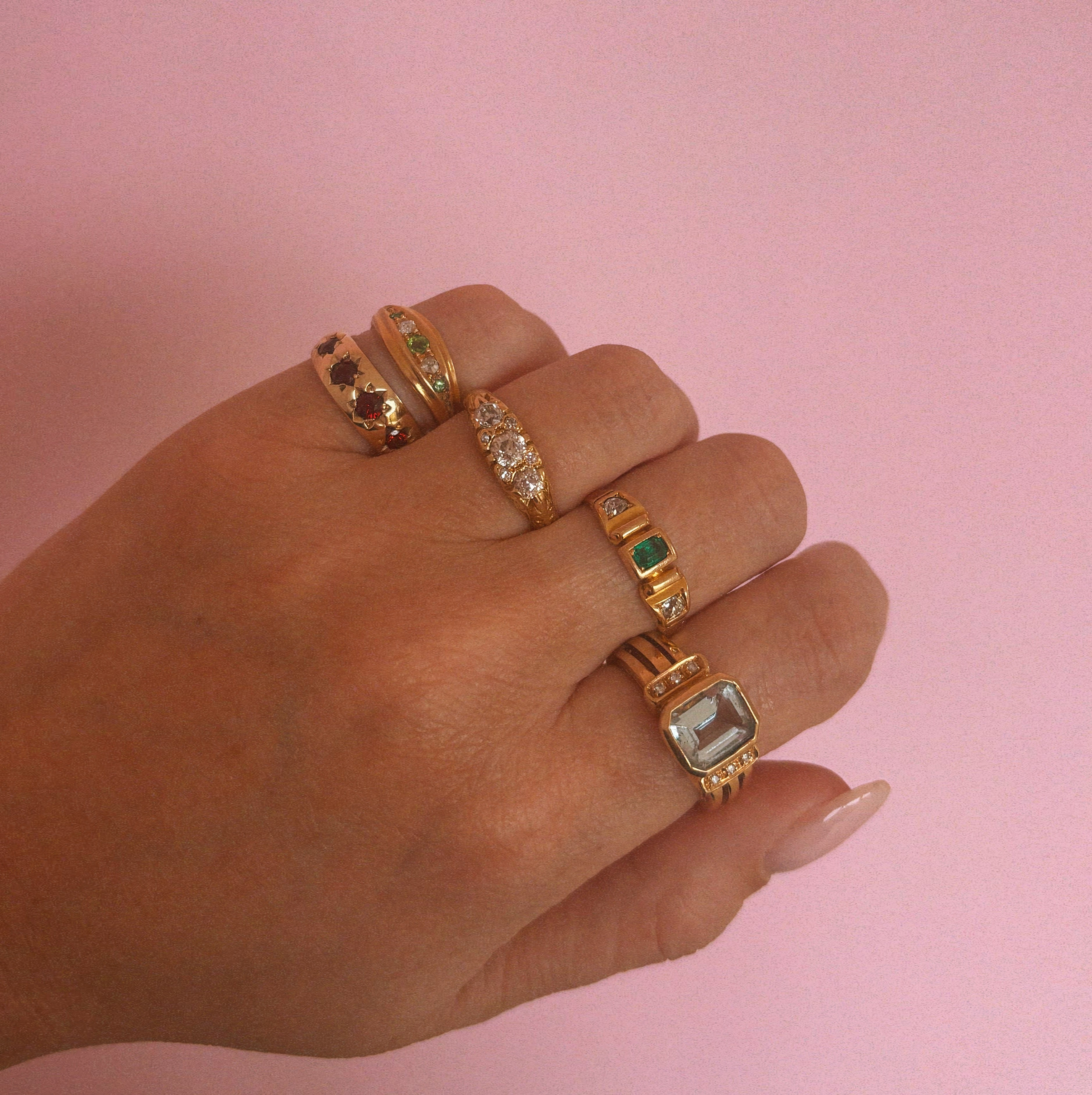 18ct gold emerald and diamond ring
