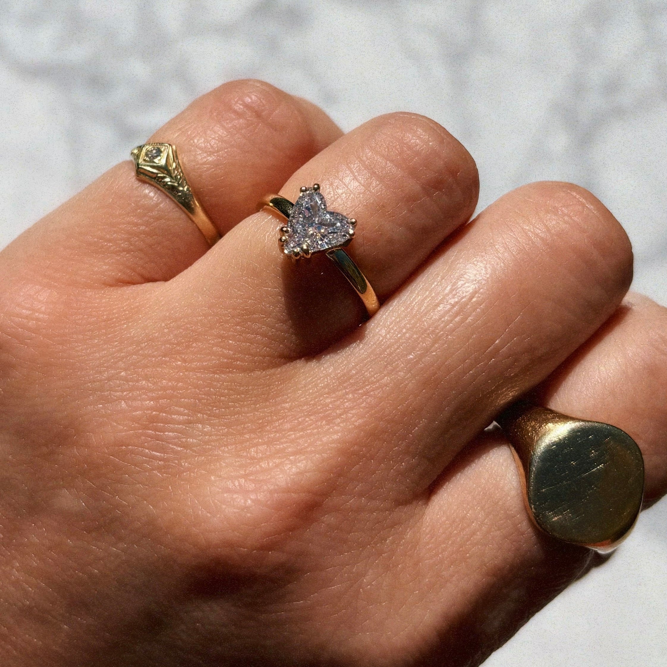 18ct gold 1.07ct heart-shaped diamond ring pendant conversion