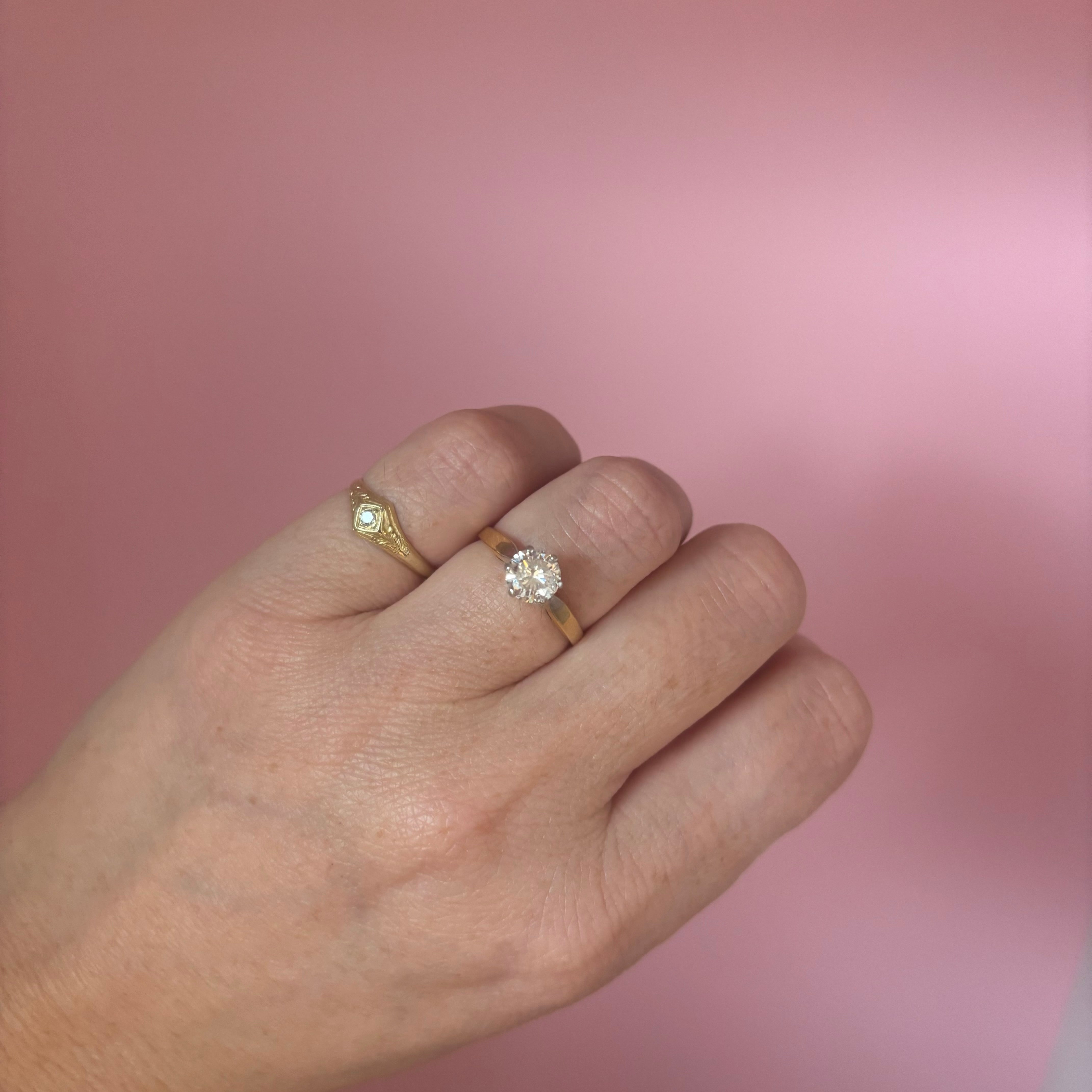 18ct gold 0.75ct diamond ring