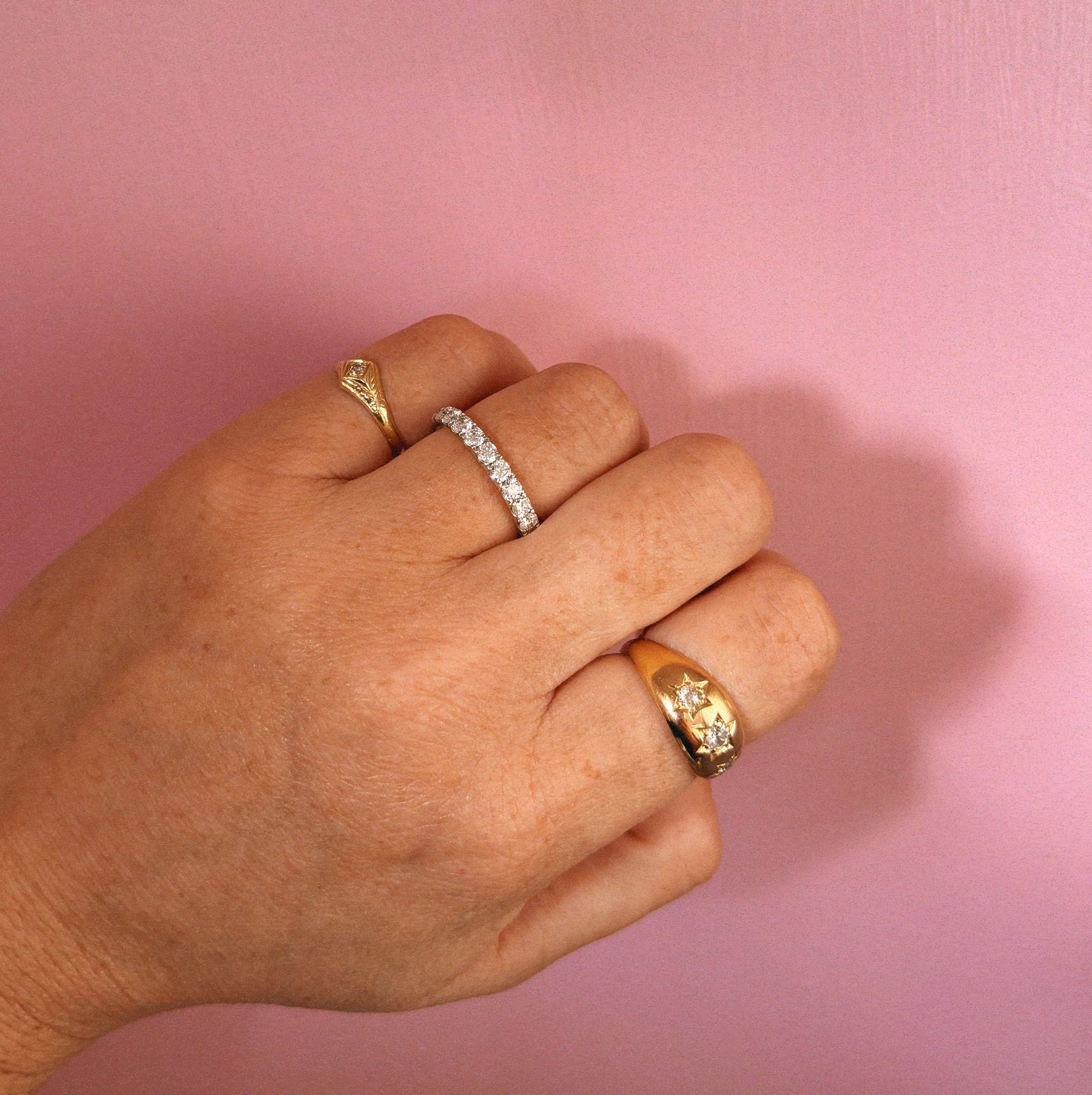 Platinum 0.75ct diamond half-eternity ring