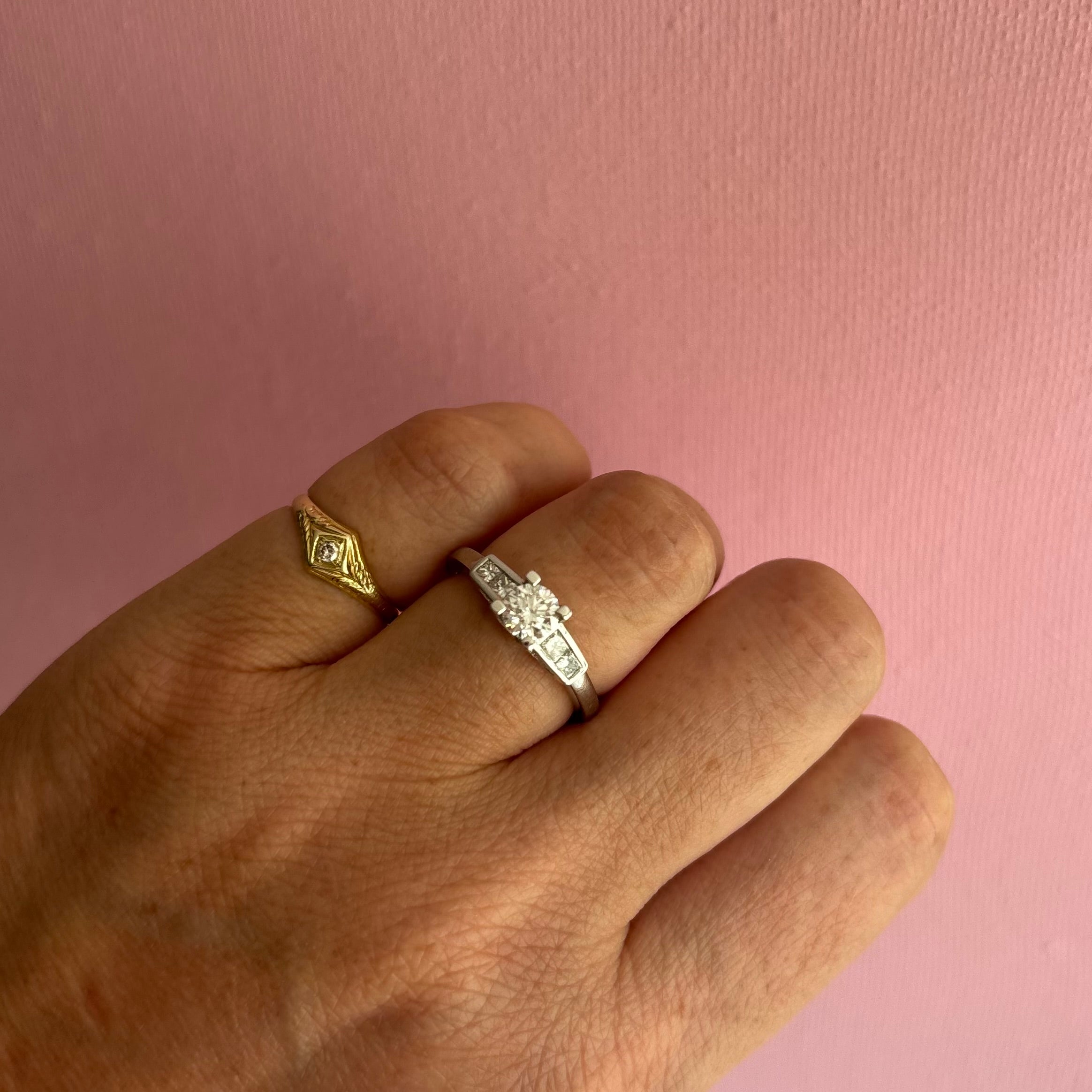 Platinum diamond five stone ring