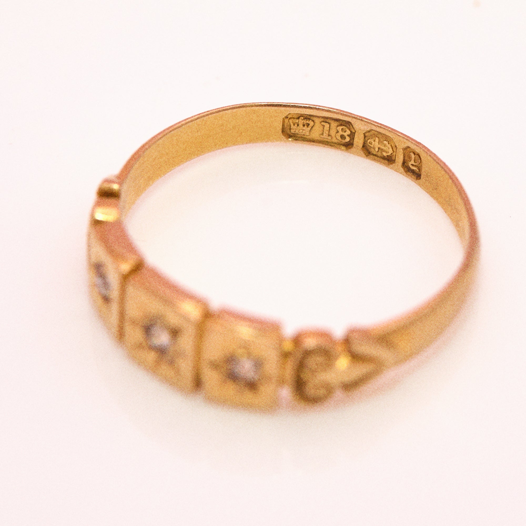18ct gold Victorian diamond starburst gypsy ring from 1898