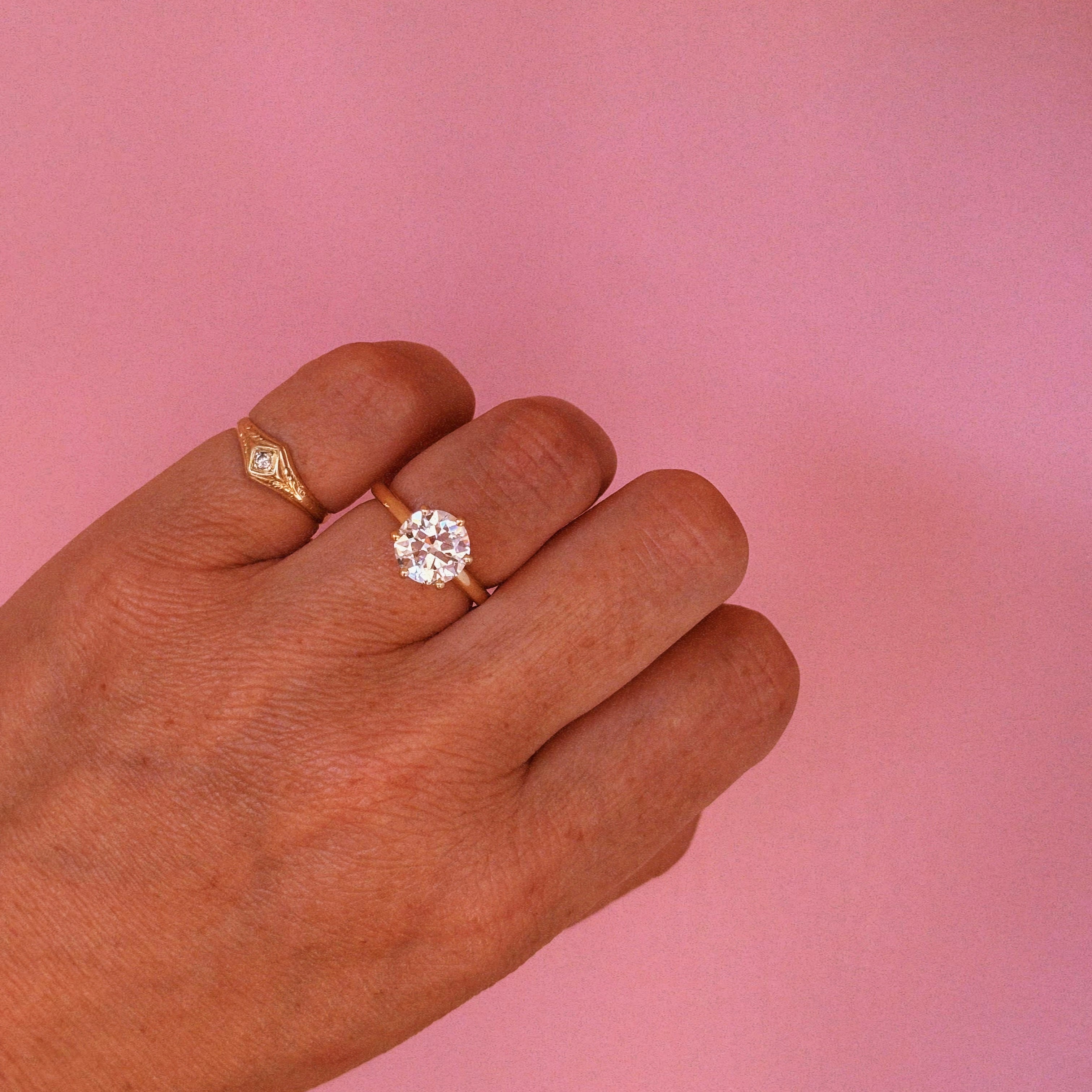 18ct yellow gold 1.56ct round brilliant cut diamond ring (currently being made)