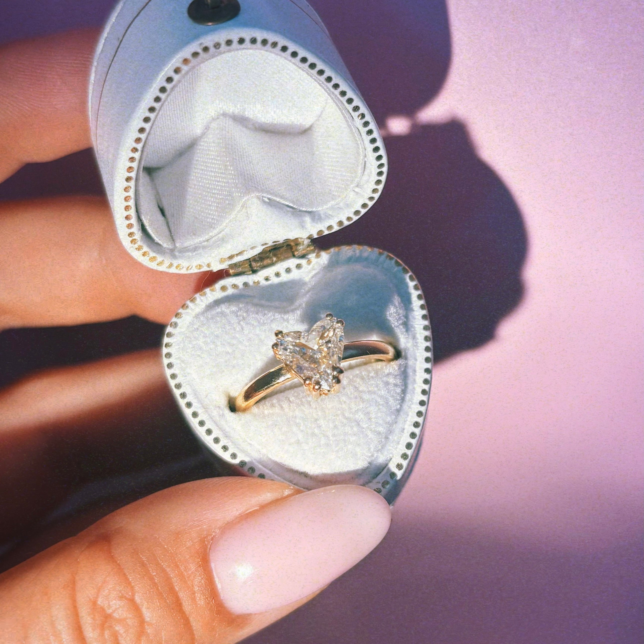 18ct gold 1.07ct heart-shaped diamond ring pendant conversion