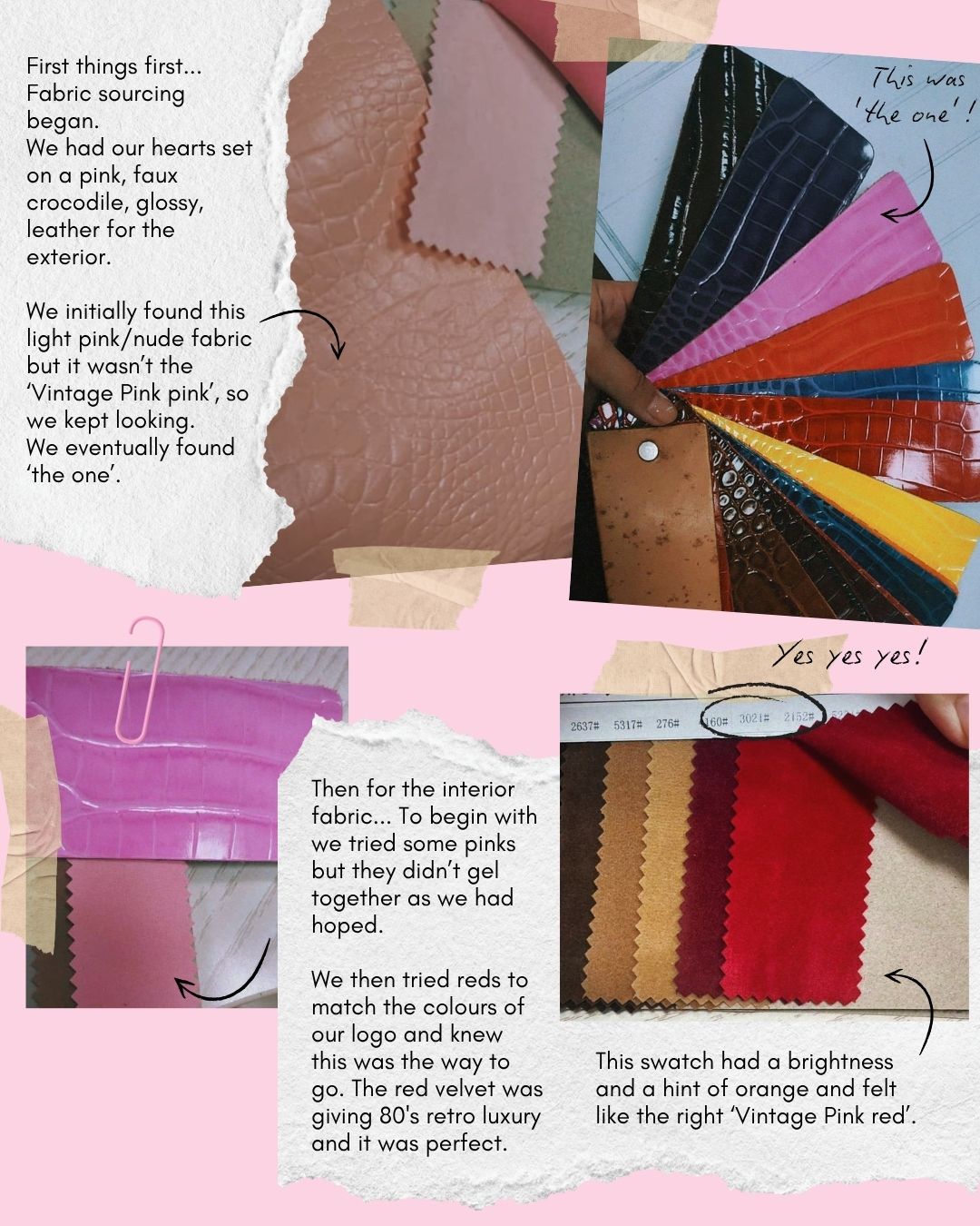 Heart-shaped pink faux croc and red velvet jewellery box