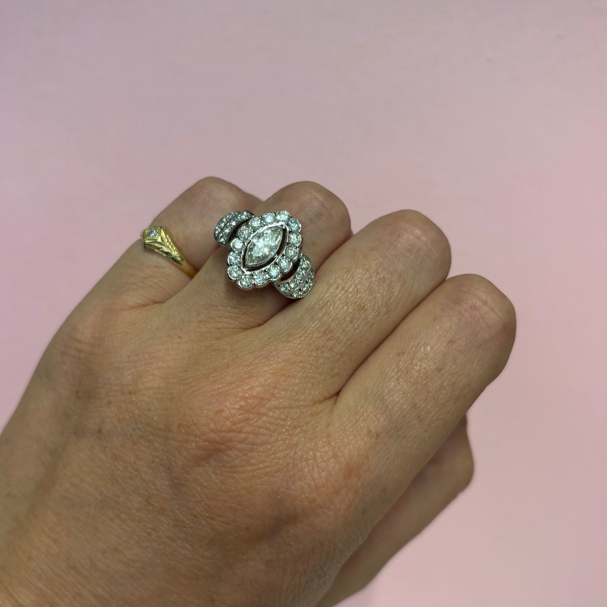 Vintage 18ct white gold 1.60ct diamond ring