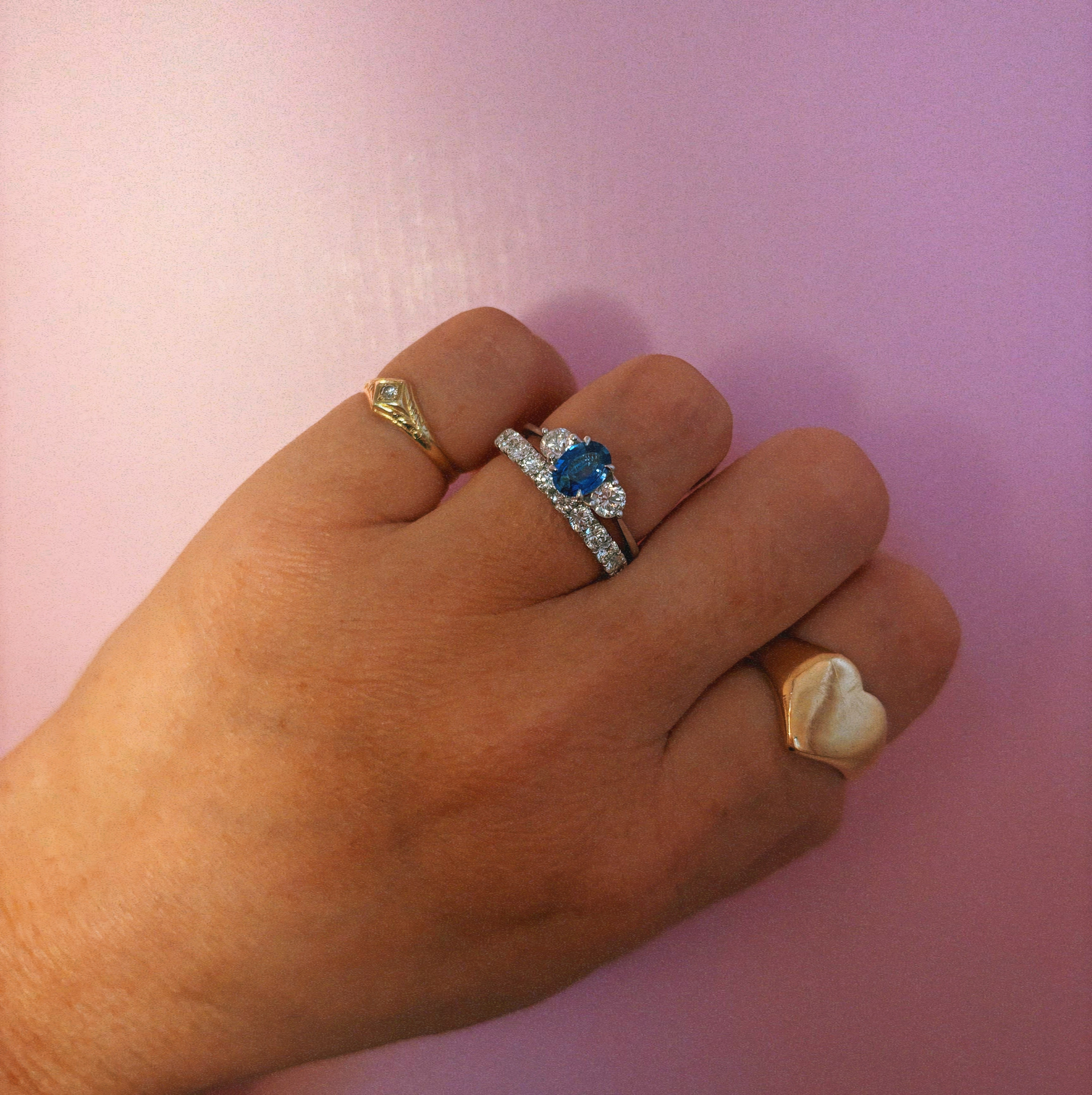 Platinum 0.75ct diamond half-eternity ring