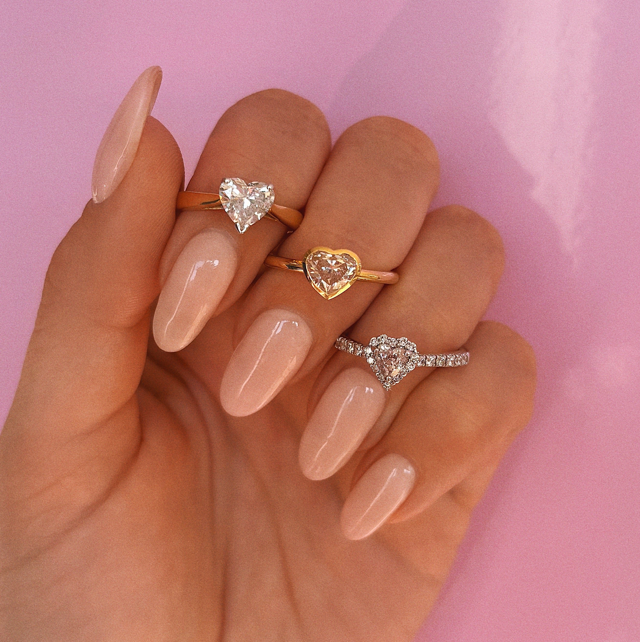 18ct gold bezel set 1.07ct heart-shaped diamond ring