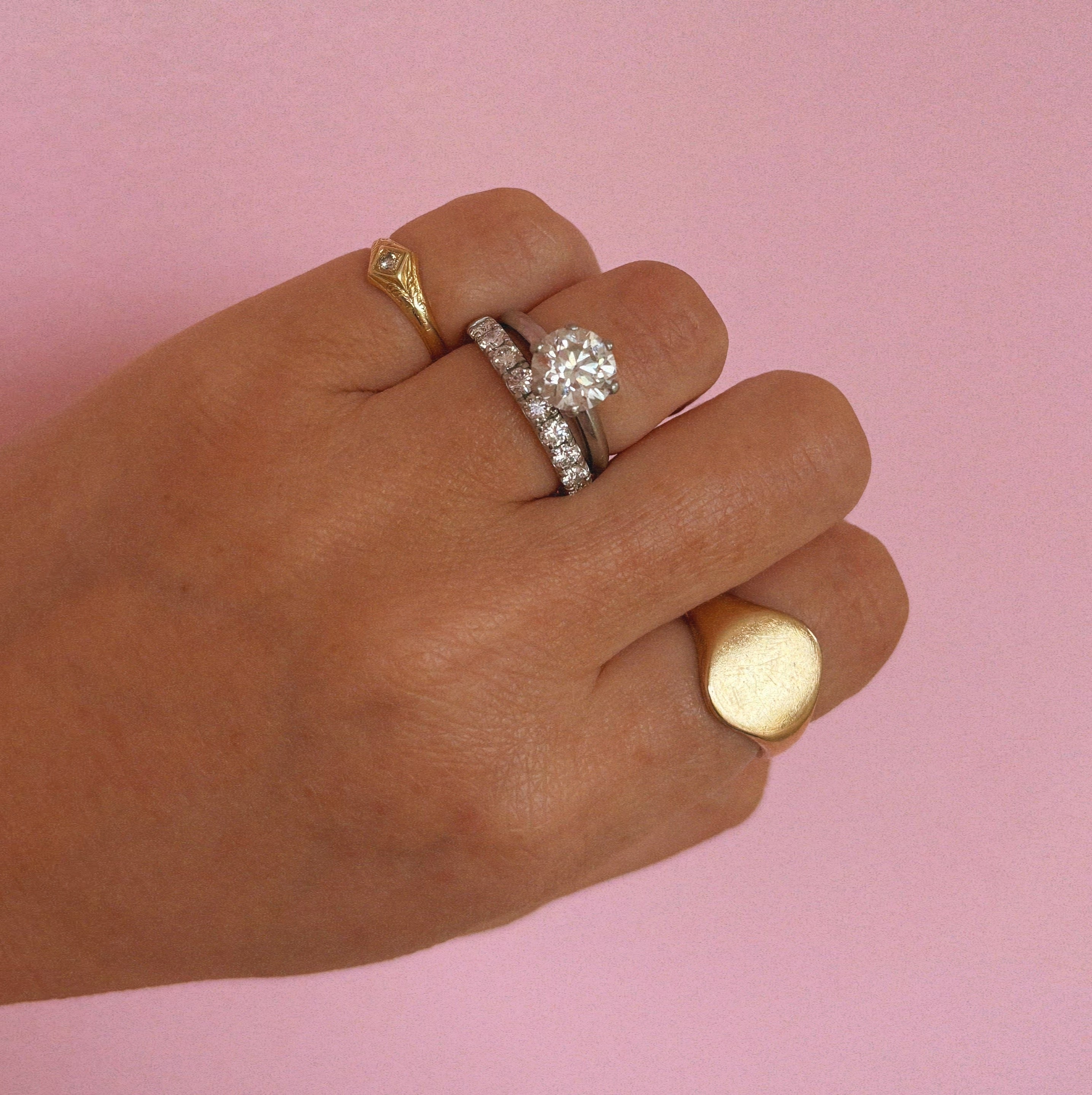 Platinum 1.0ct diamond half-eternity ring