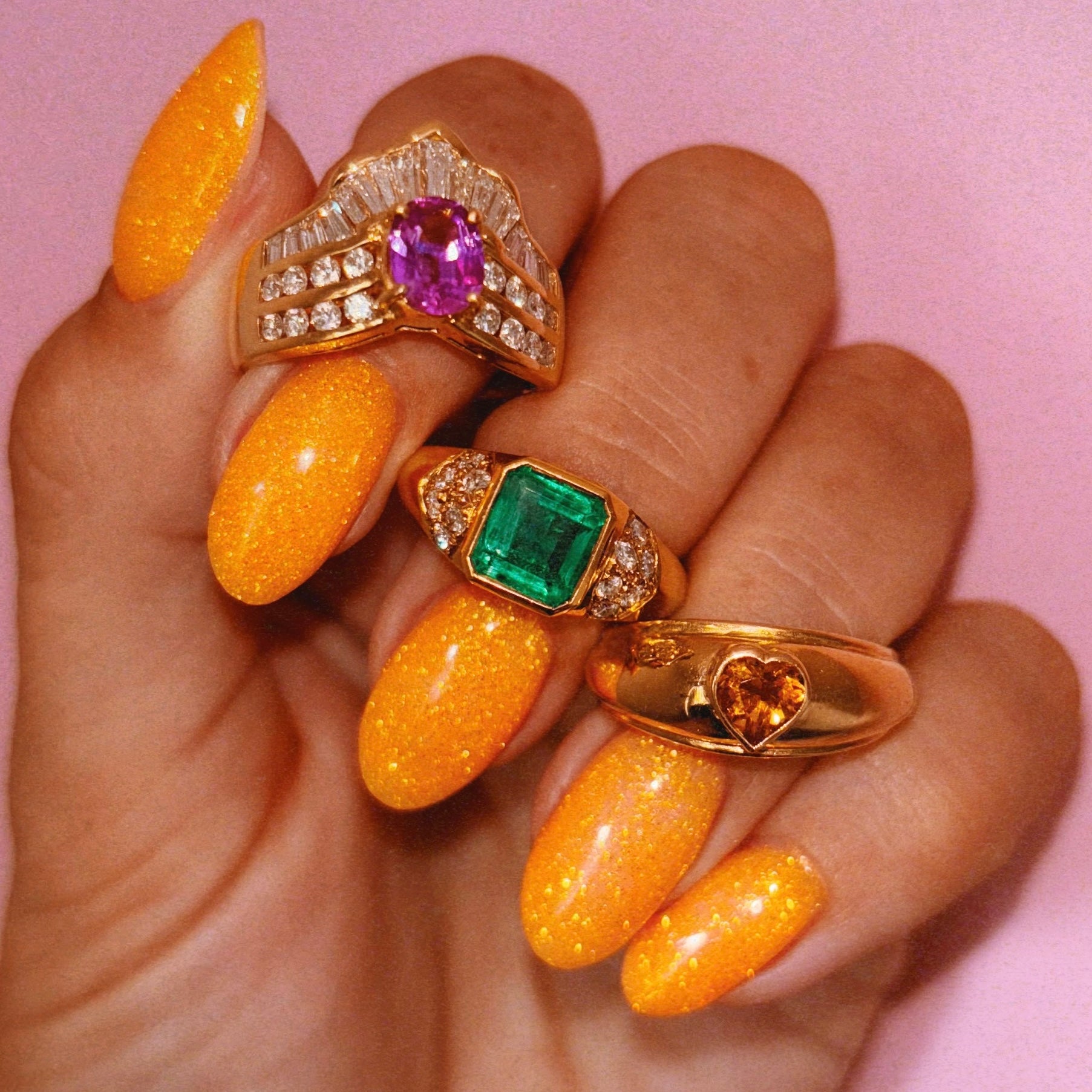 18ct gold emerald and diamond ring