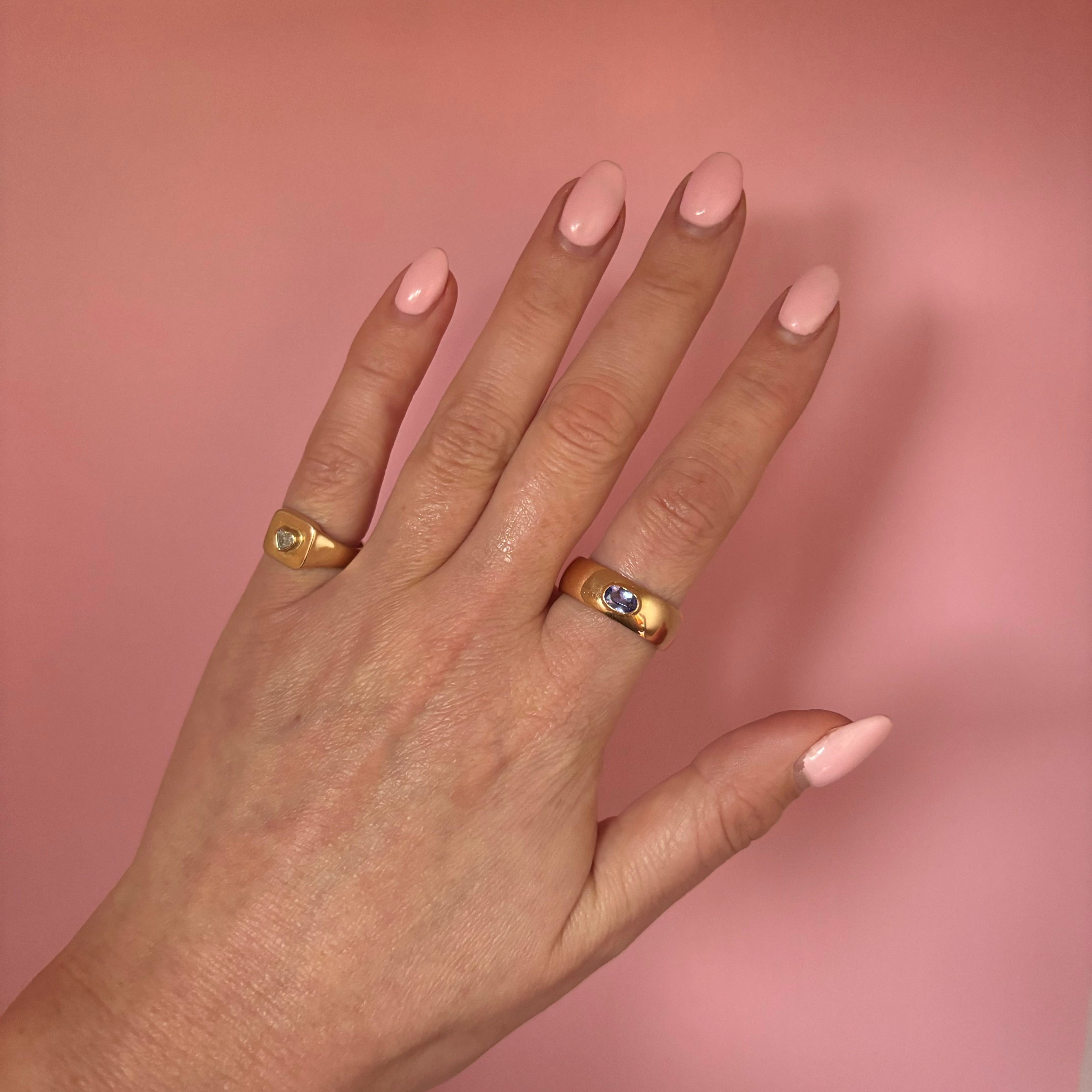 18ct gold tanzanite chunky ring from 1917