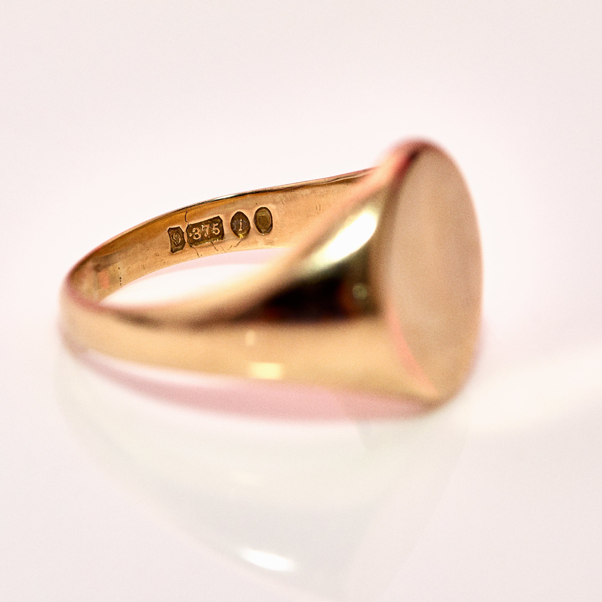 9ct gold circular signet ring with custom engraving and gemstones (made to order)