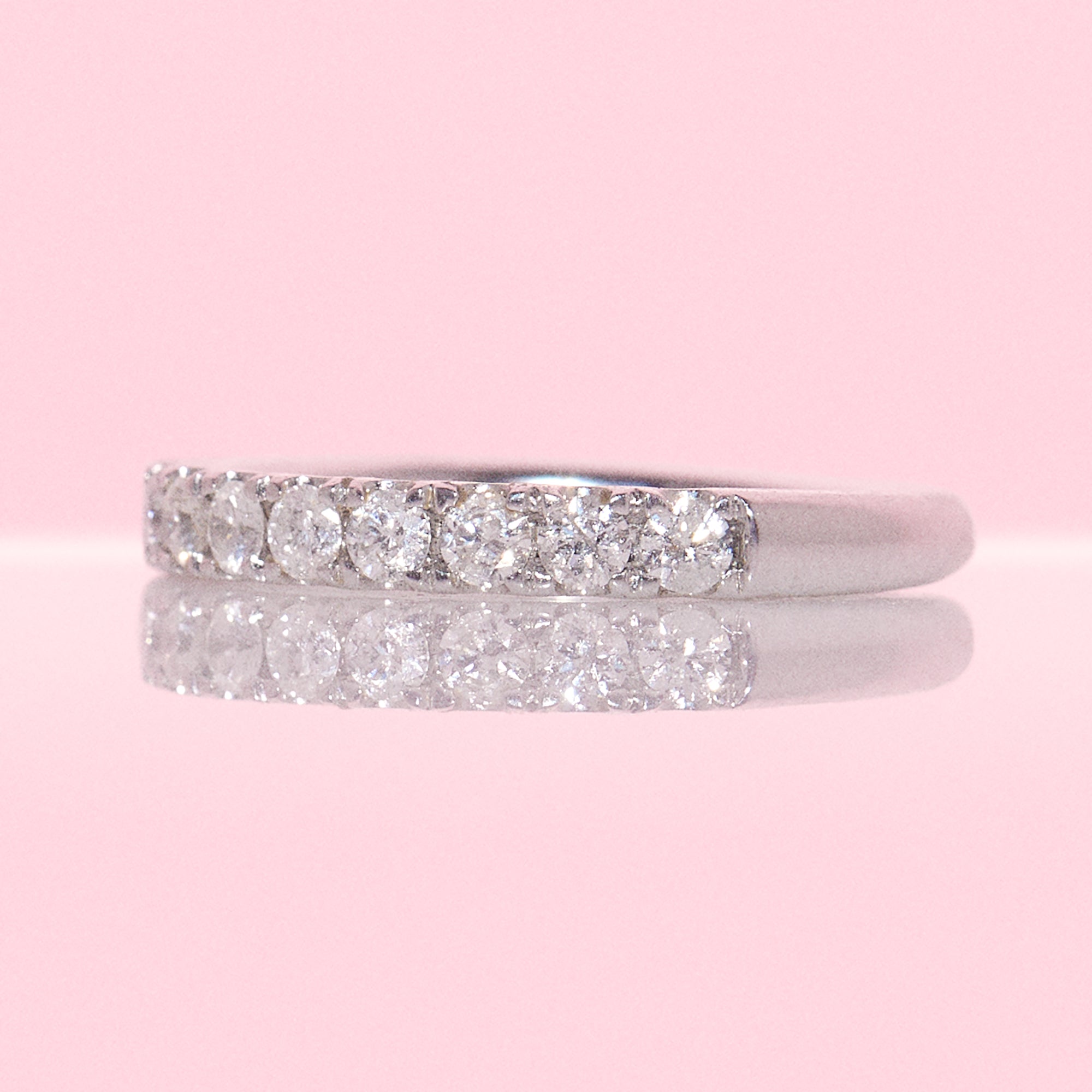 18ct white gold 0.51ct diamond half-eternity ring (made to order)