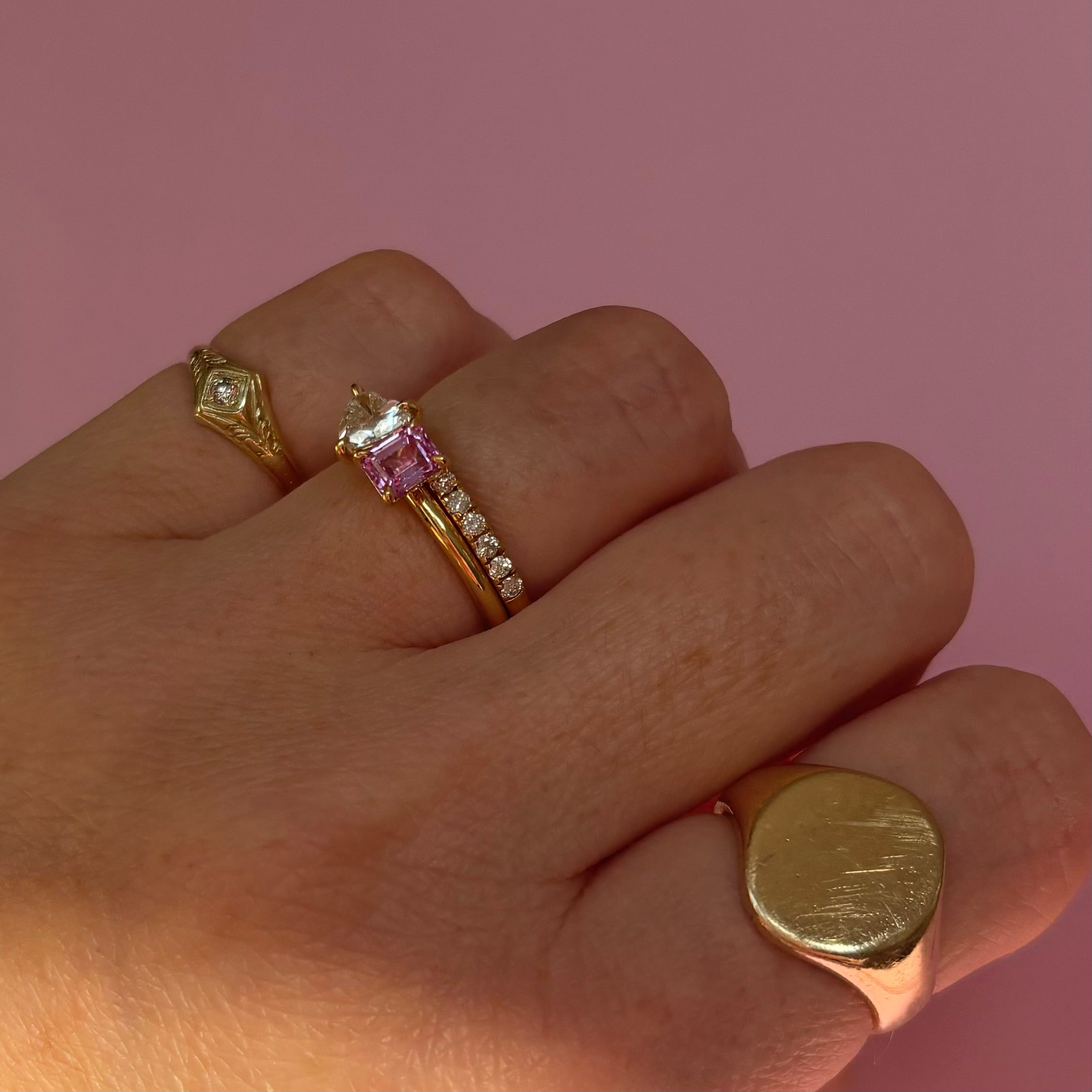 18ct gold 0.34ct diamond half-eternity ring (made to order)