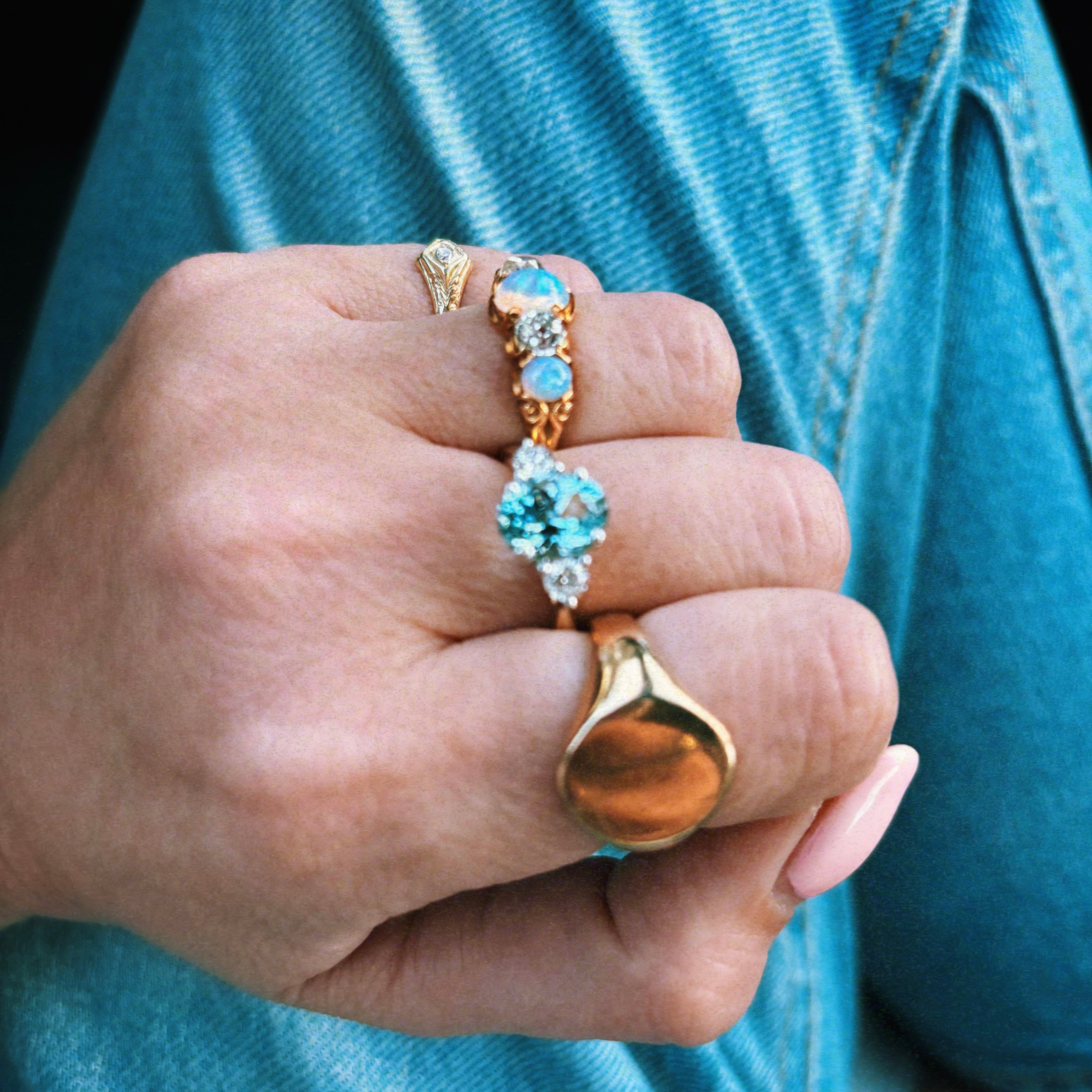 18ct gold 2.03ct aquamarine and 0.33ct diamond three stone ring (Made to order)