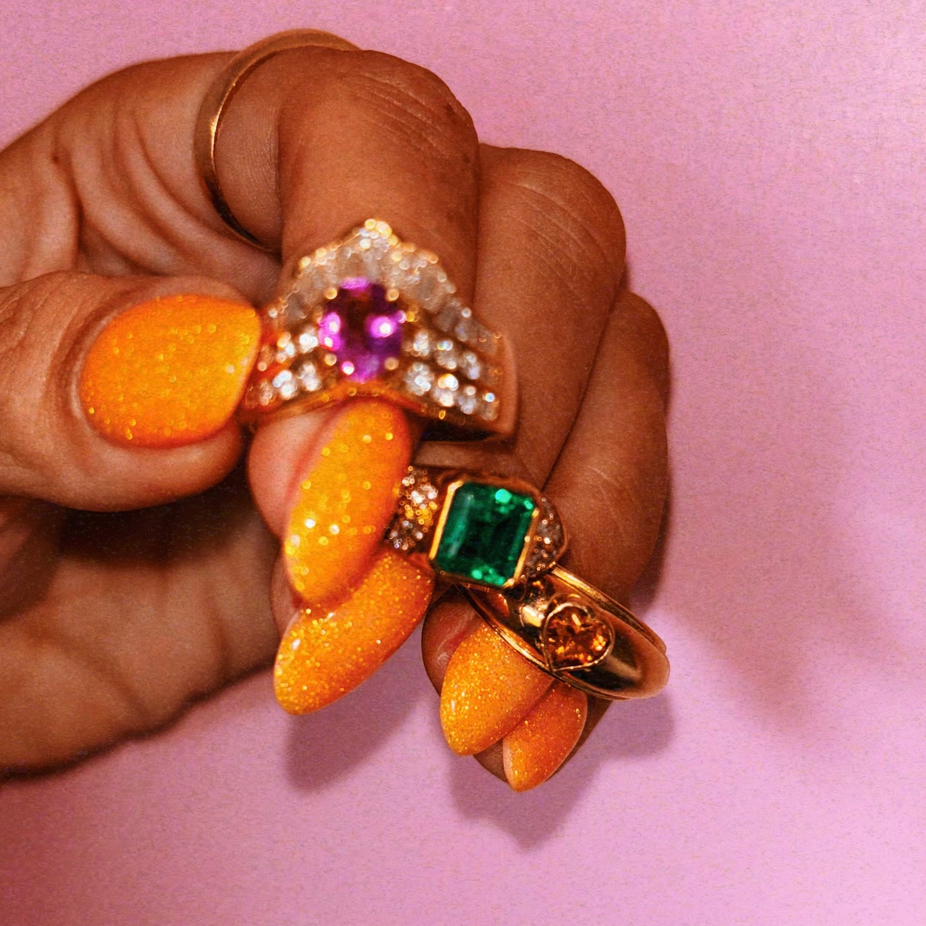 18ct gold emerald and diamond ring