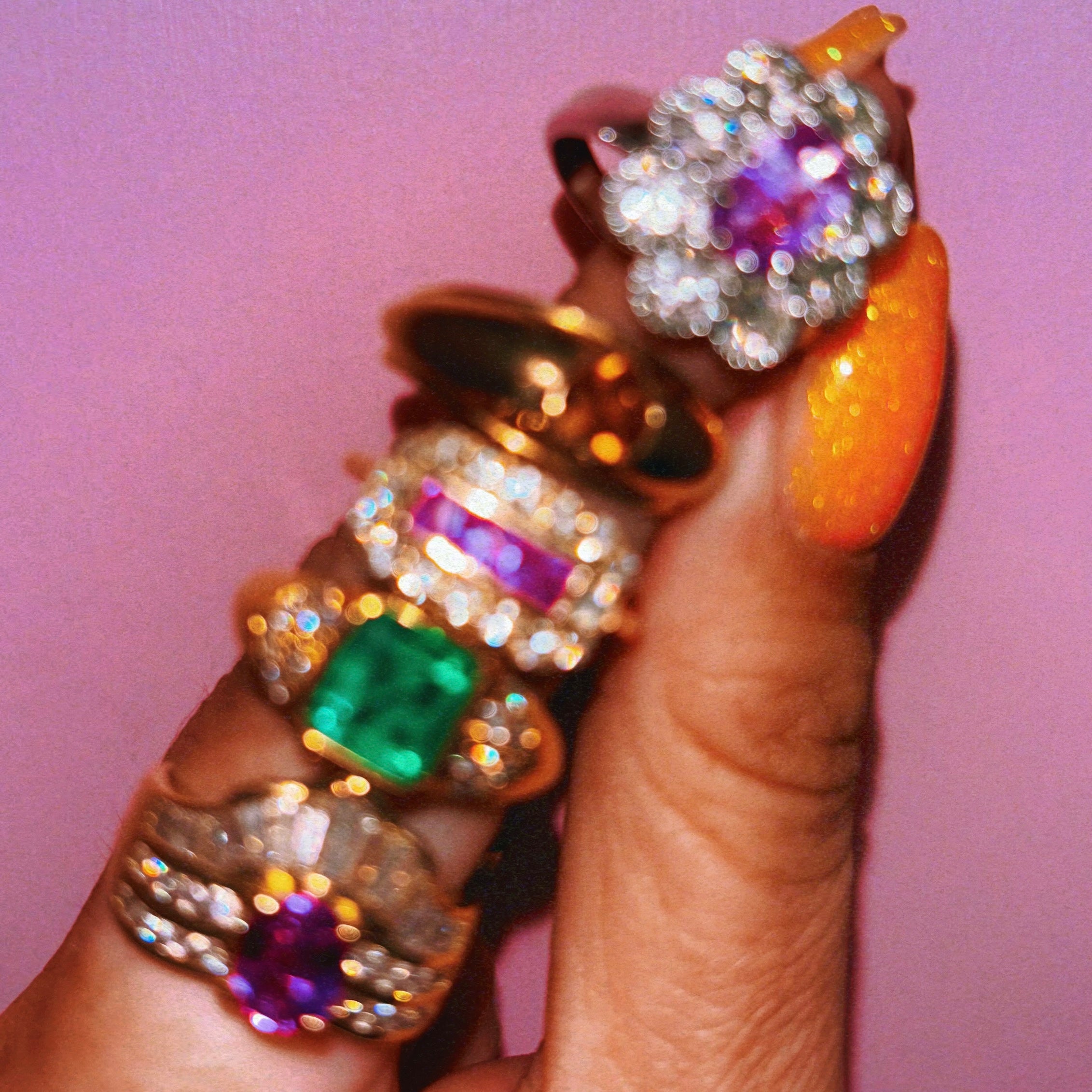 18ct gold emerald and diamond ring