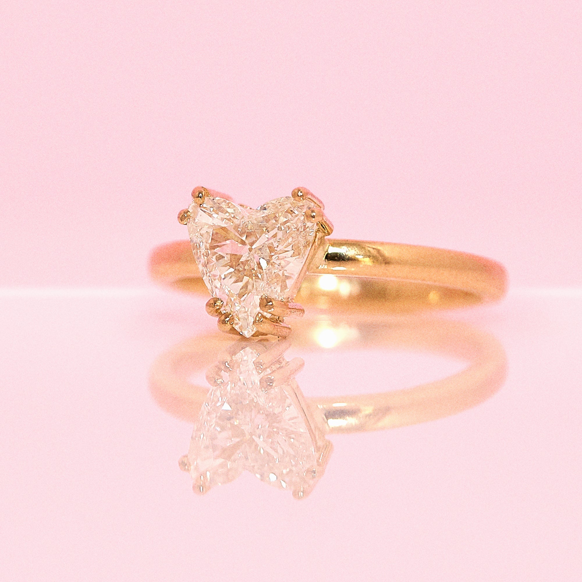 18ct gold 1.07ct heart-shaped diamond ring pendant conversion