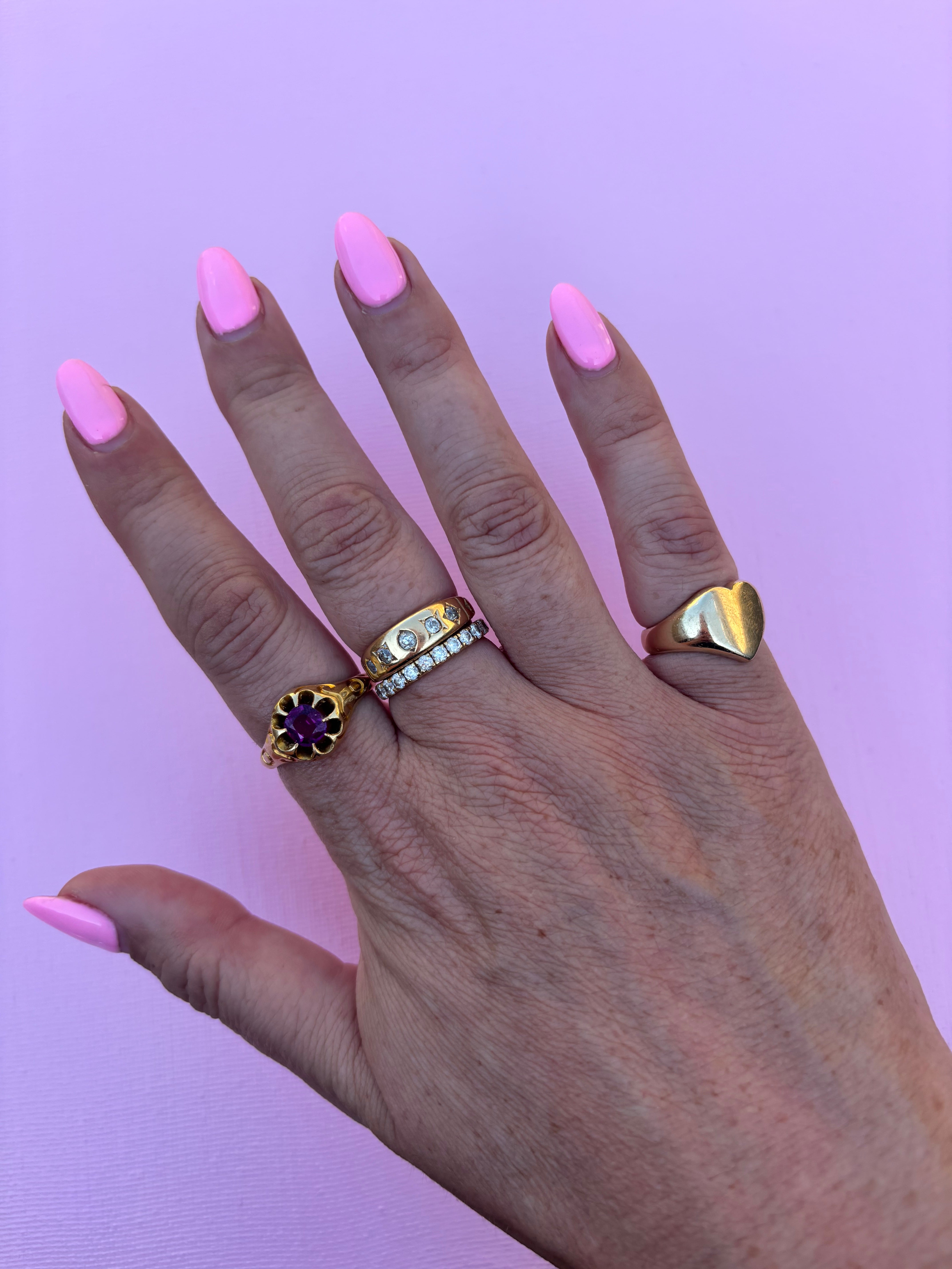 18ct gold rhodolite garnet buttercup ring