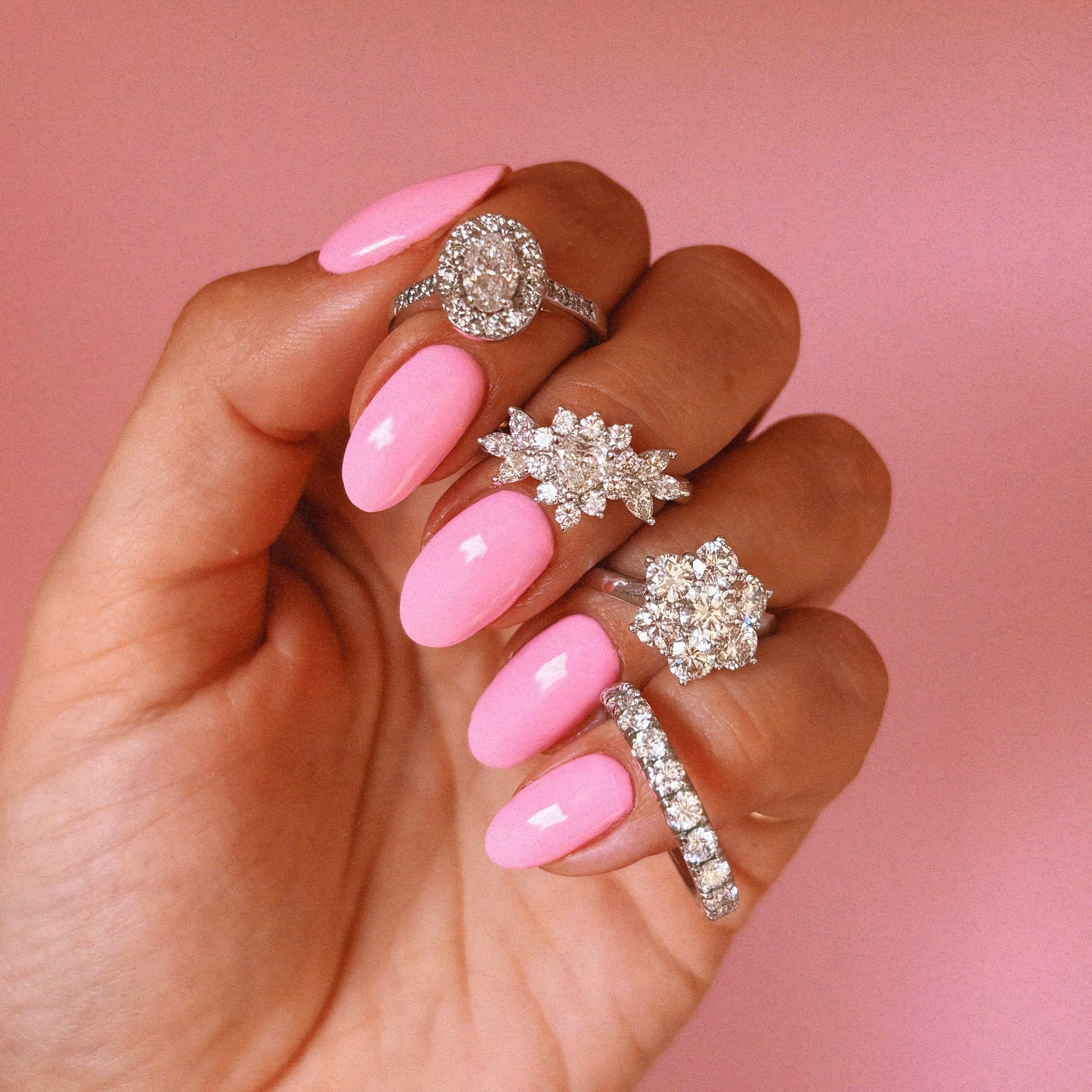 Platinum 1.0ct diamond half-eternity ring