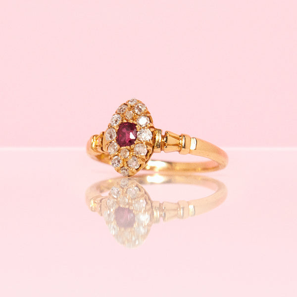 18ct gold ruby and diamond ring