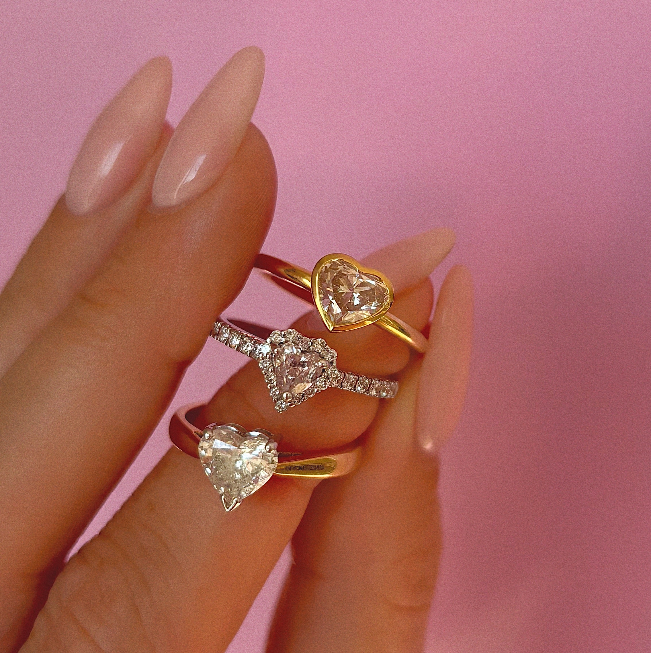 18ct gold bezel set 1.07ct heart-shaped diamond ring