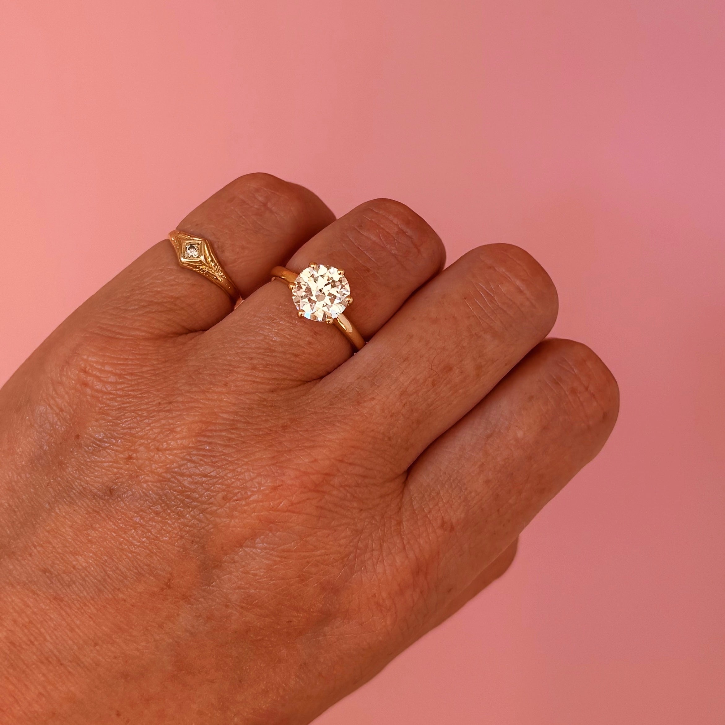 18ct yellow gold 1.56ct round brilliant cut diamond ring (currently being made)