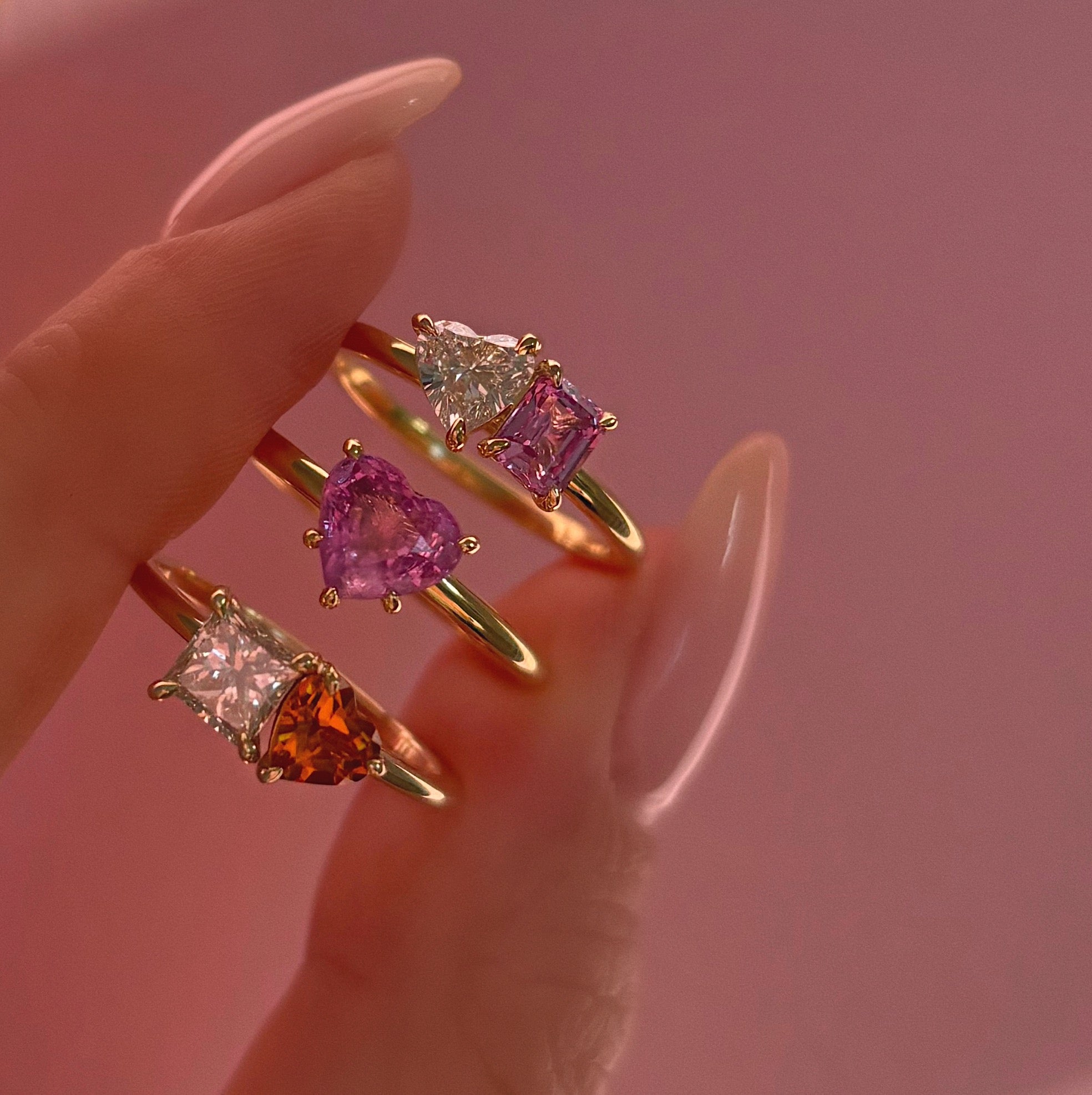 18ct gold ‘toi et moi’ citrine and diamond ring (made to order)